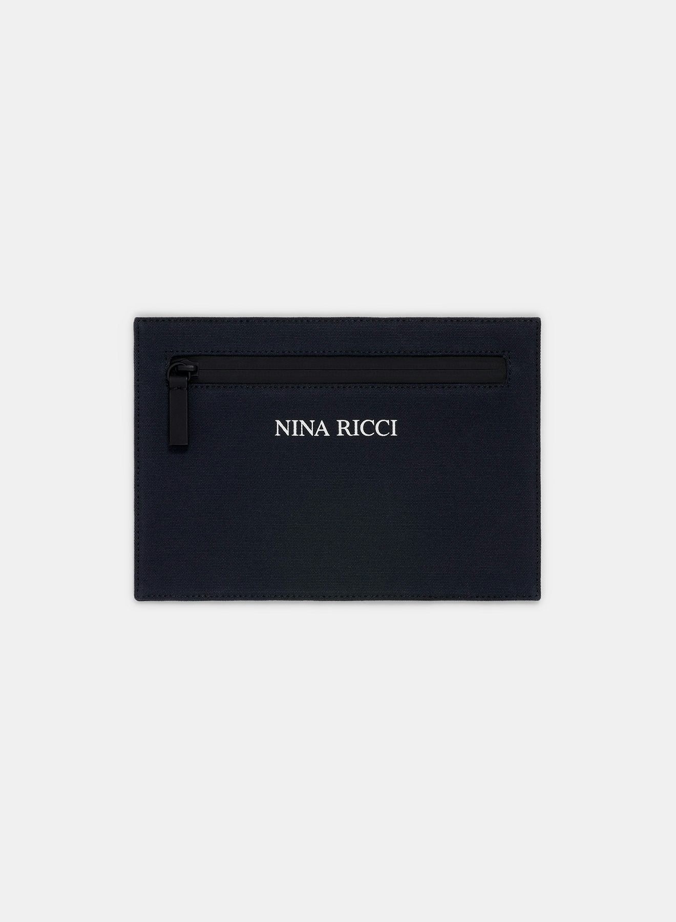 Pochette de Cañamazo de Algodón Negro - Nina Ricci