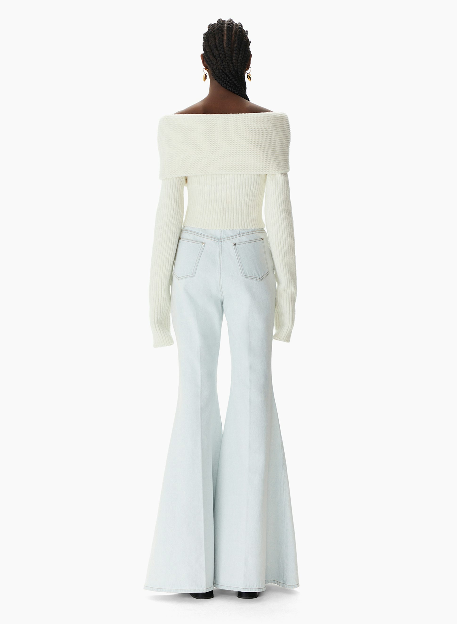 Exaggerated Flare Jeans  Faded Blue - Nina Ricci 