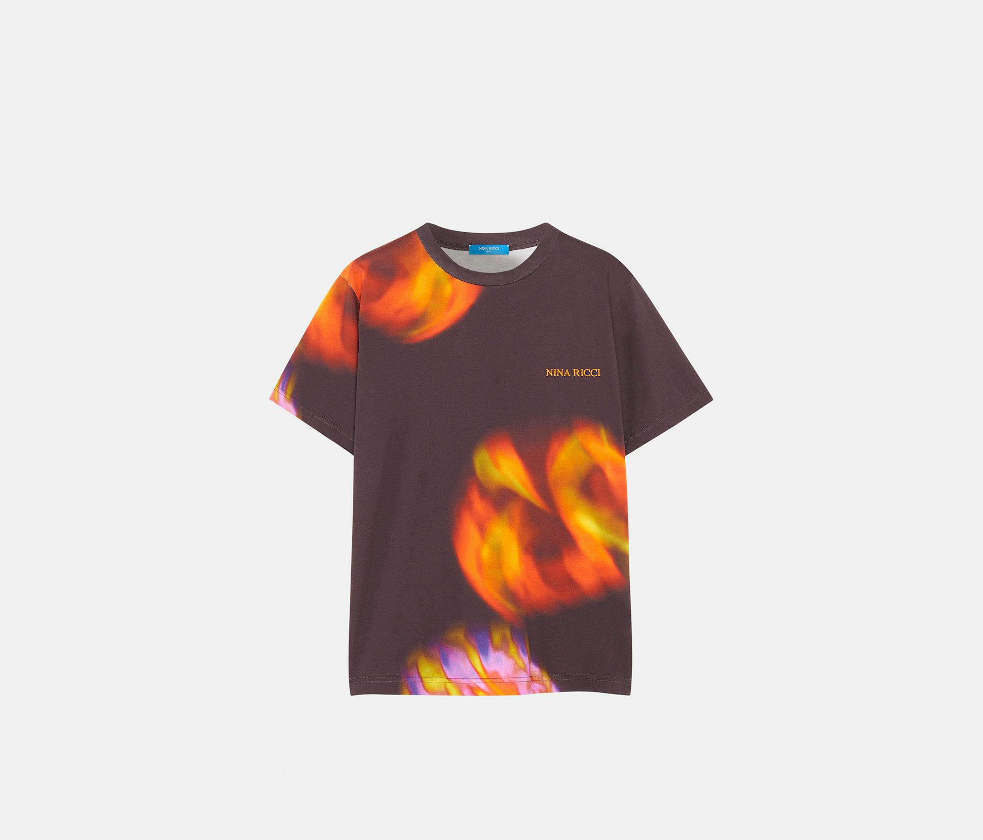 Cotton jersey t-shirt purple orange - Nina Ricci