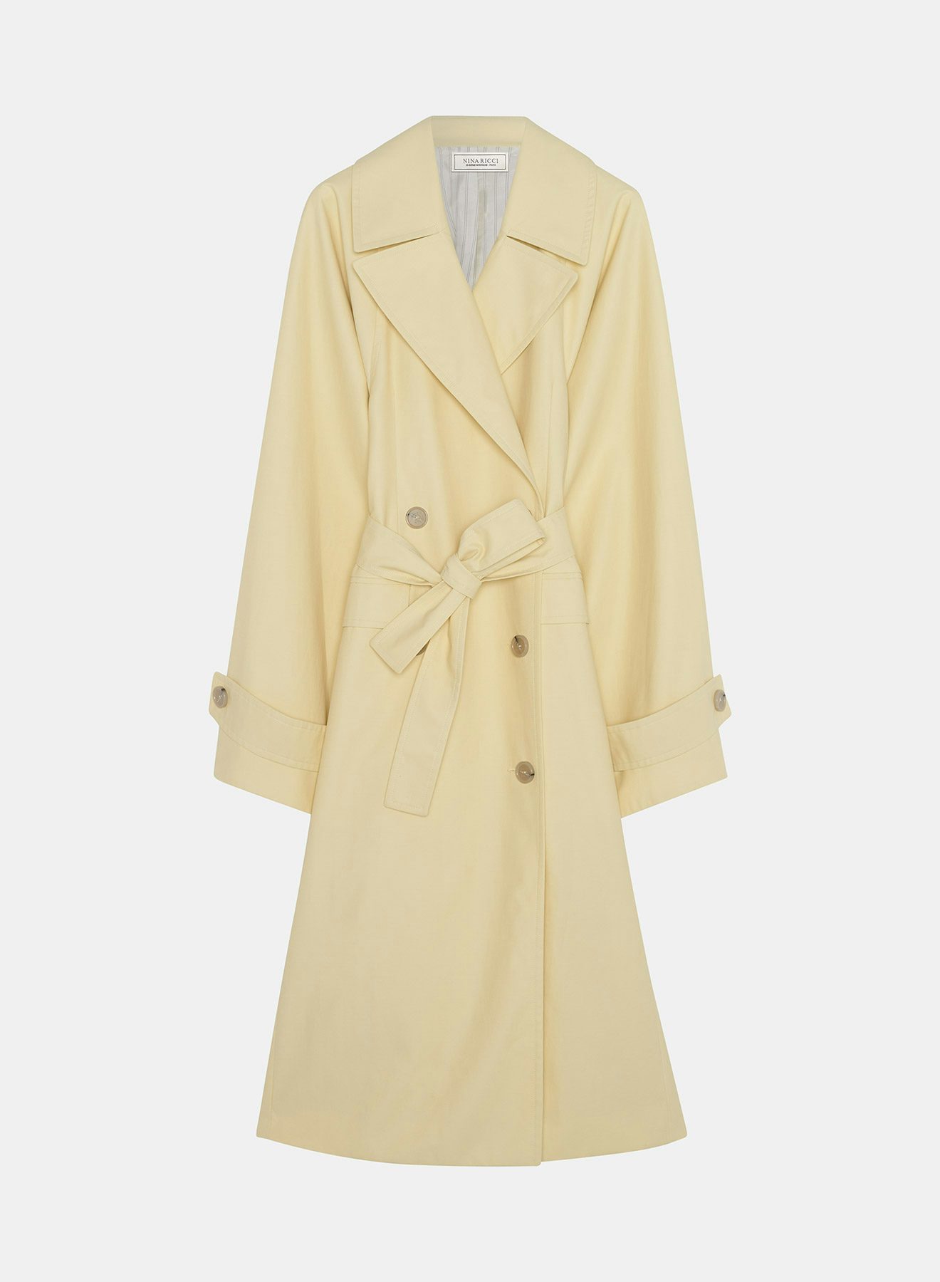 Pale yellow cotton gabardine Trench-coat - Nina Ricci
