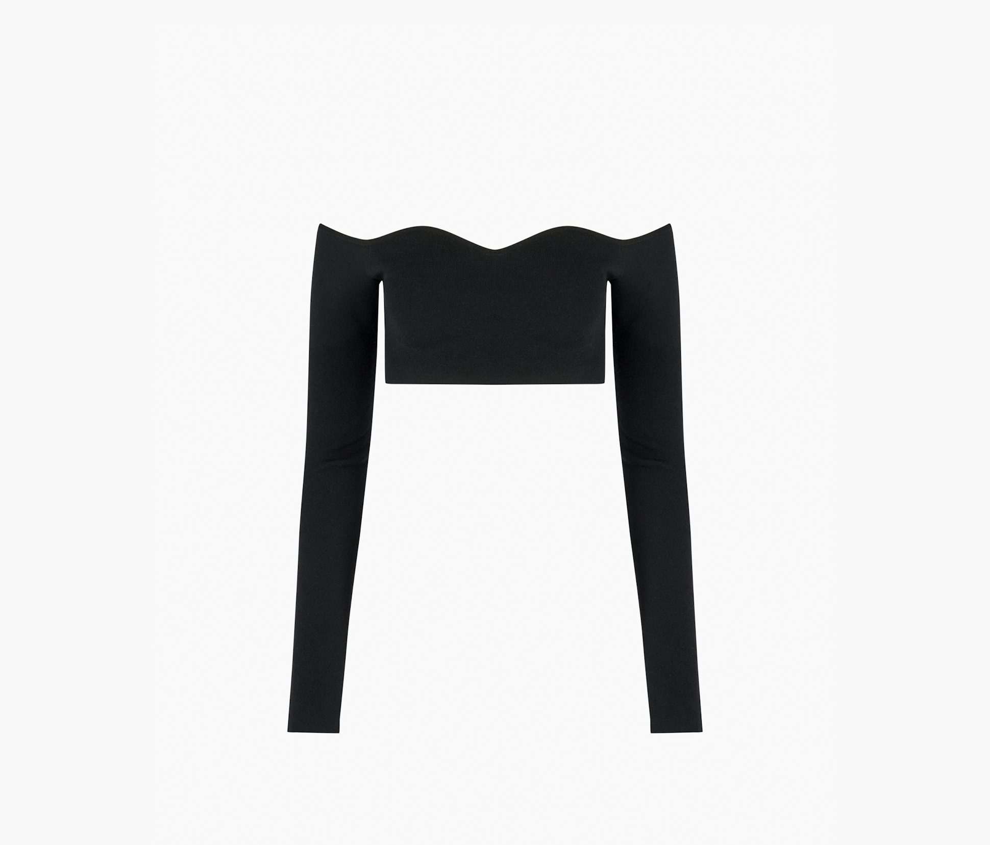 Sweetheart Neckline Wool-Blend Top    XS
