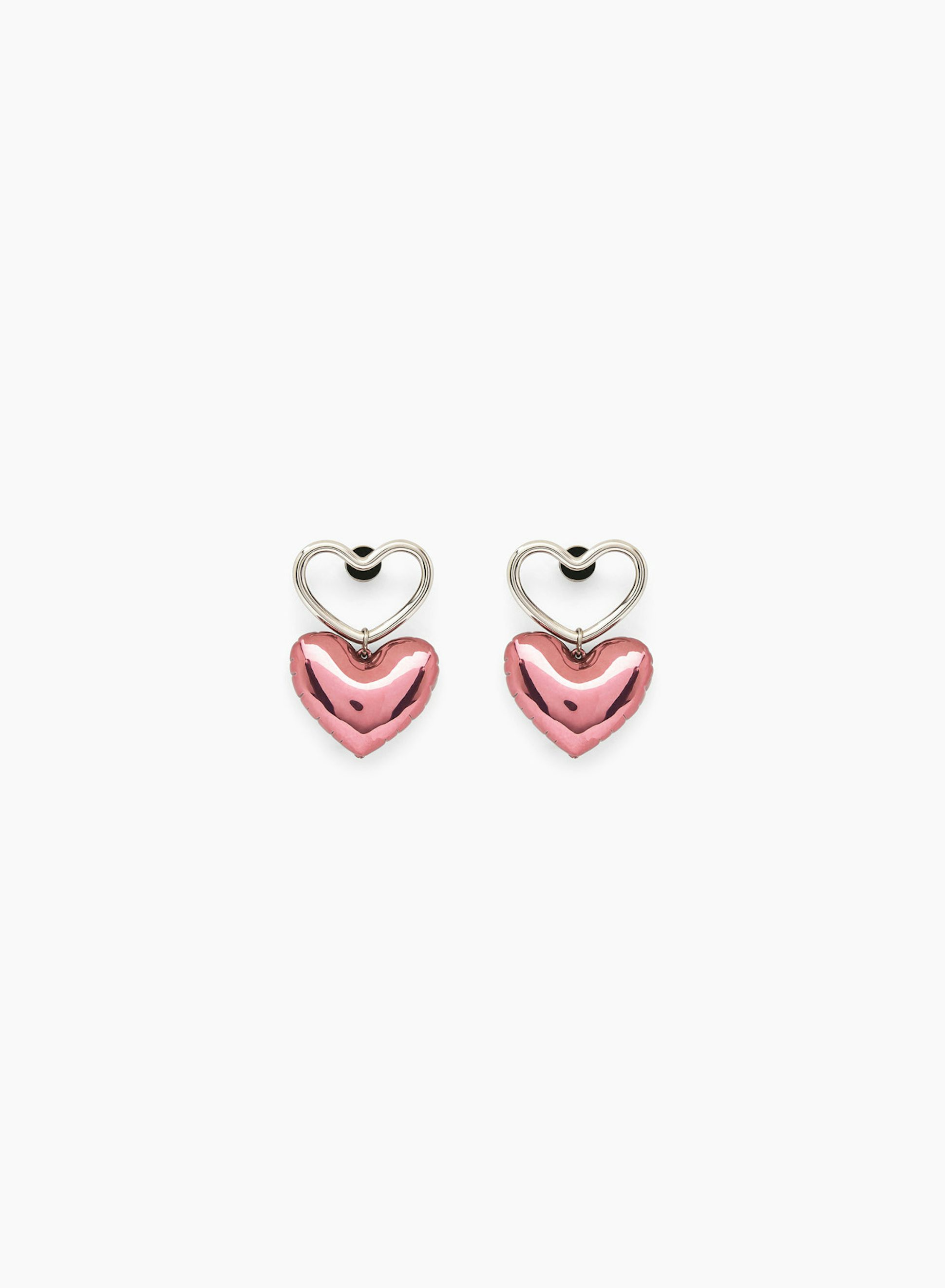 Pendientes Con Charm De Corazón Rosa - Nina Ricci