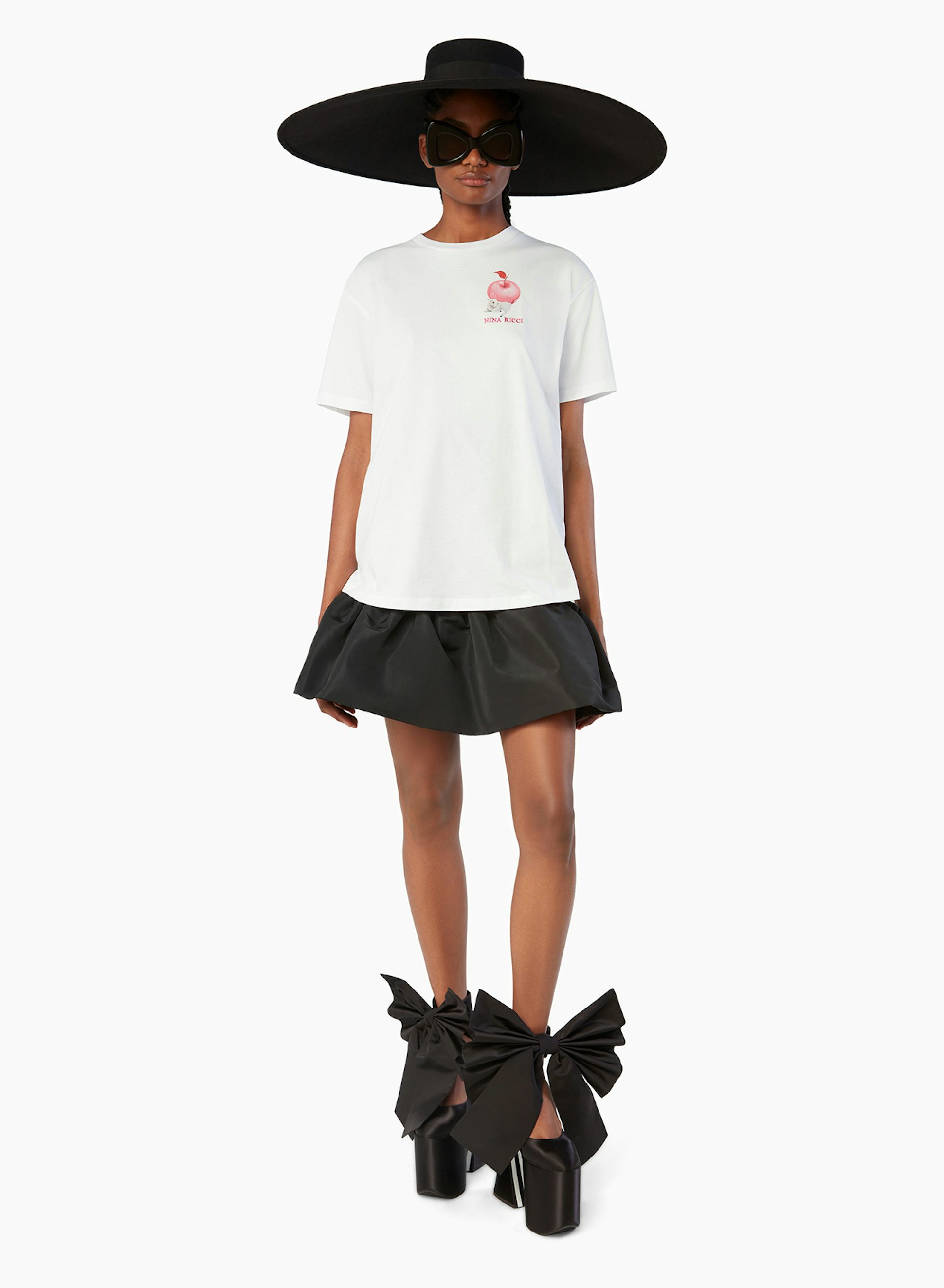Small Apple Printed Jersey T-shirt White - Nina Ricci