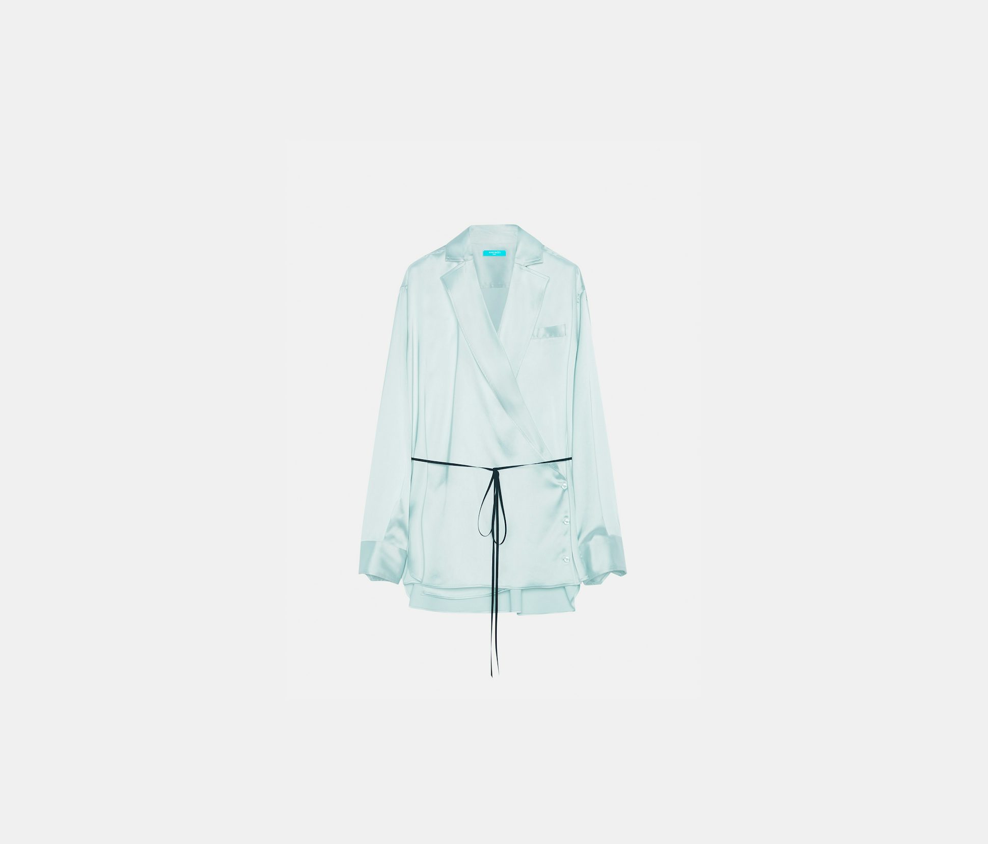 Satin wrap shirt ice blue - Nina Ricci