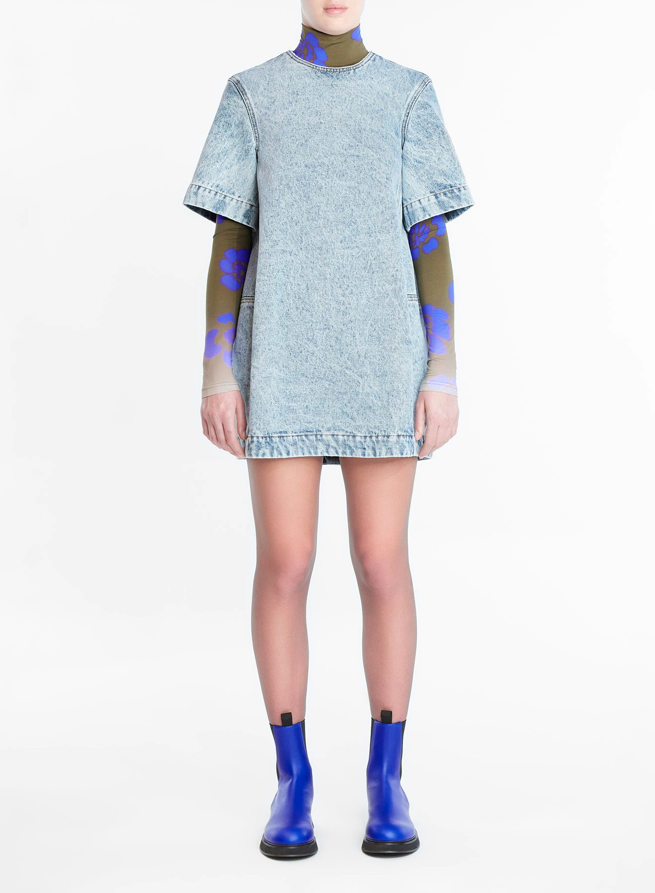 Cotton denim cocoon tunic light blue - Nina Ricci