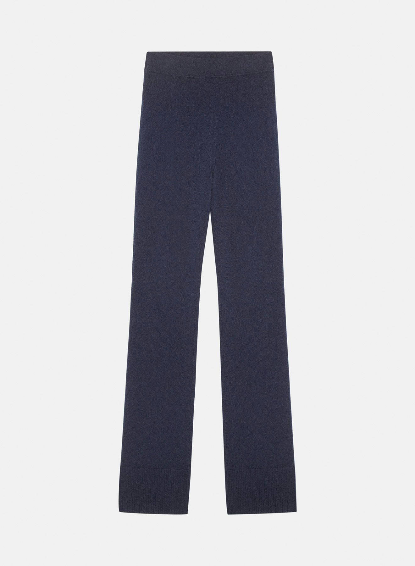 Pantalon en cachemire intarsia bleu marine - Nina Ricci