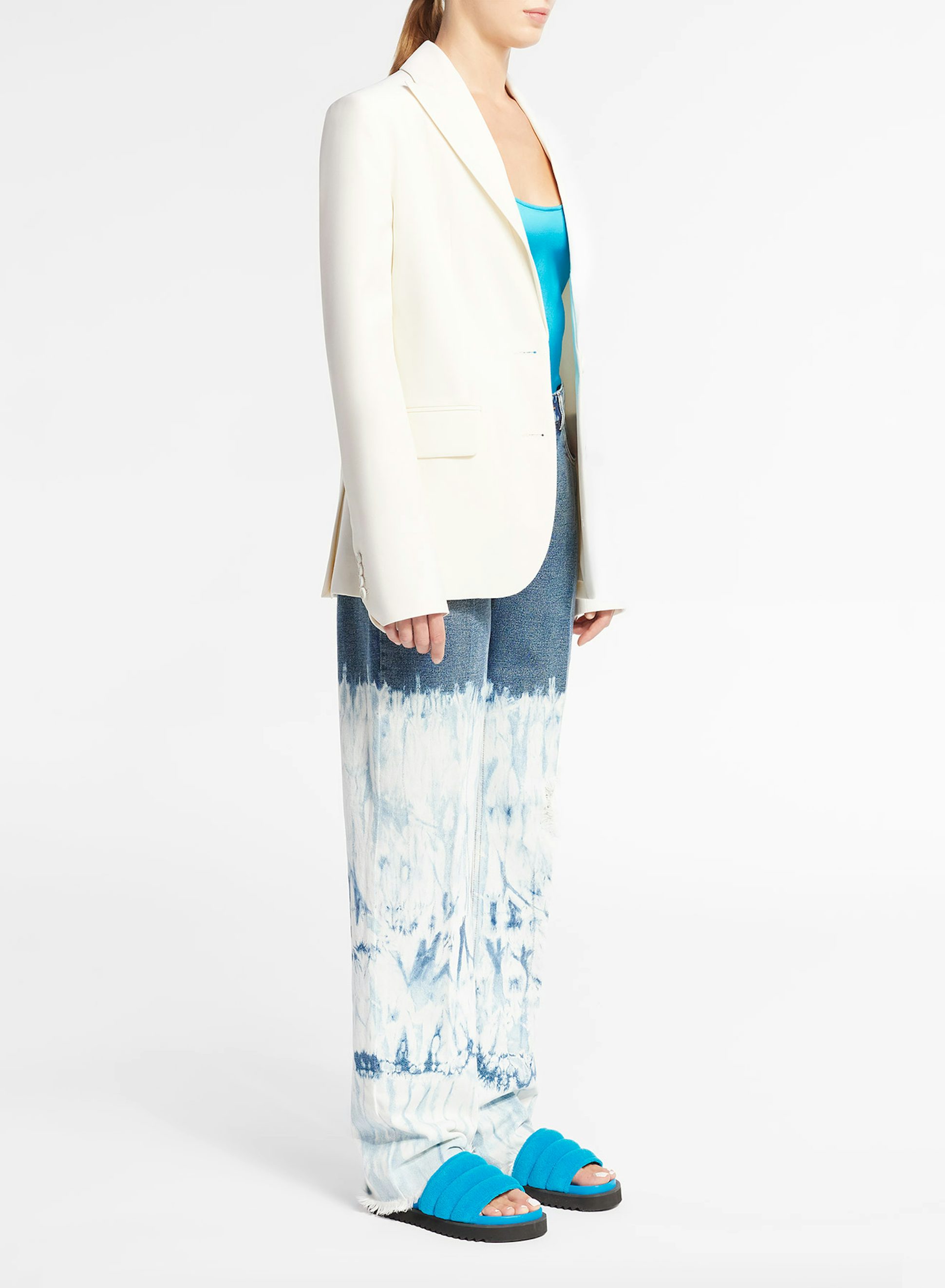 Ivory Light Wool Gabardine Blazer Jacket - Nina Ricci