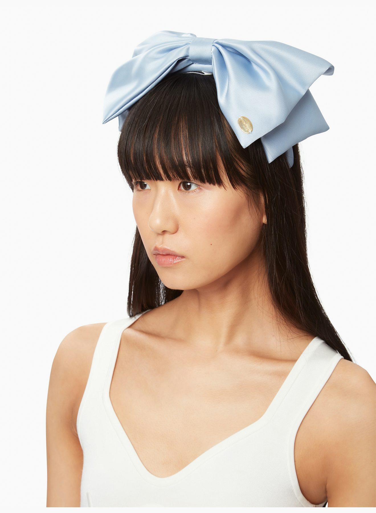 Satin headband with bow in blue - Nina Ricci