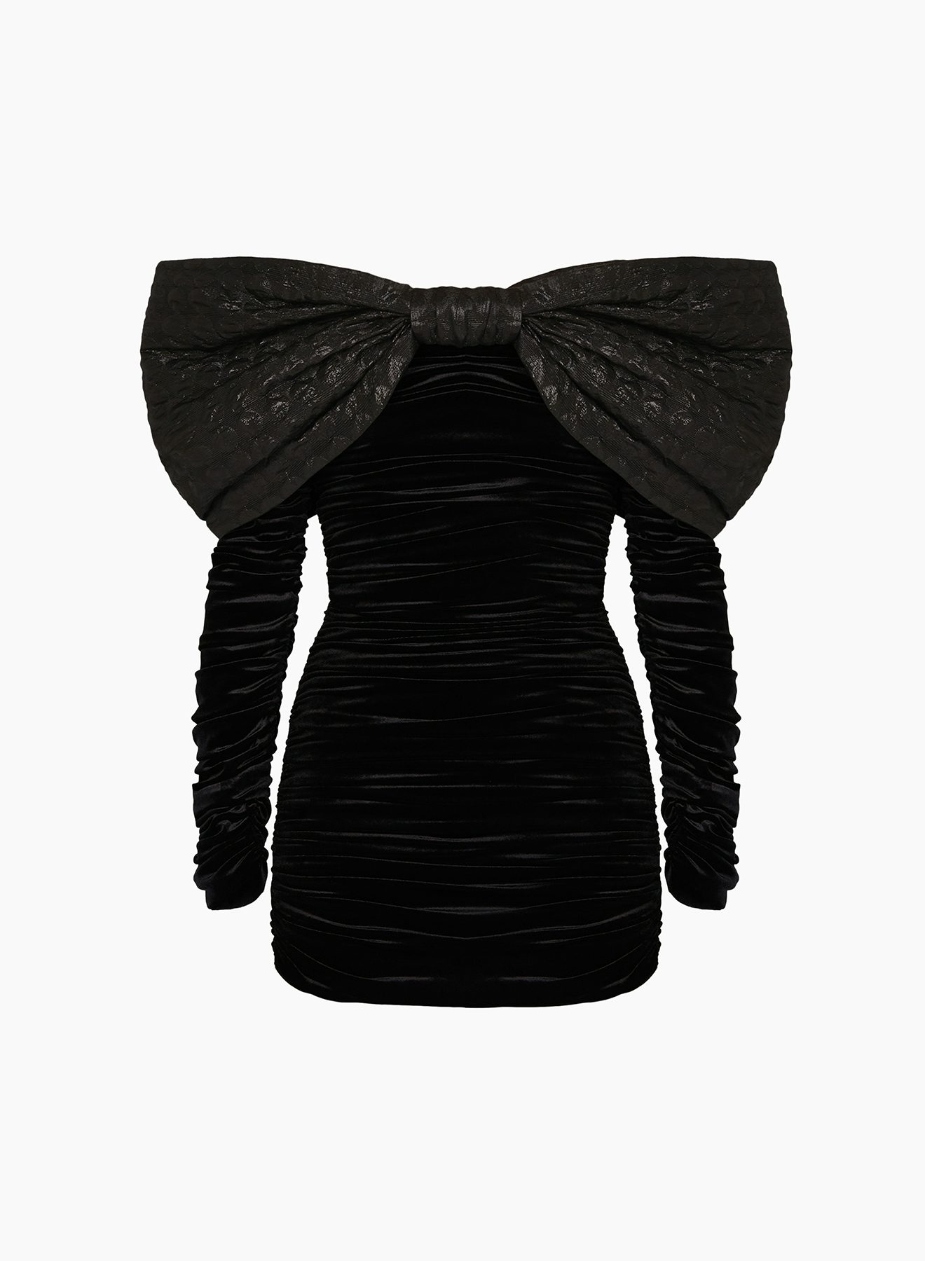 Mini robe en velours décolleté noeud noir - Nina Ricci