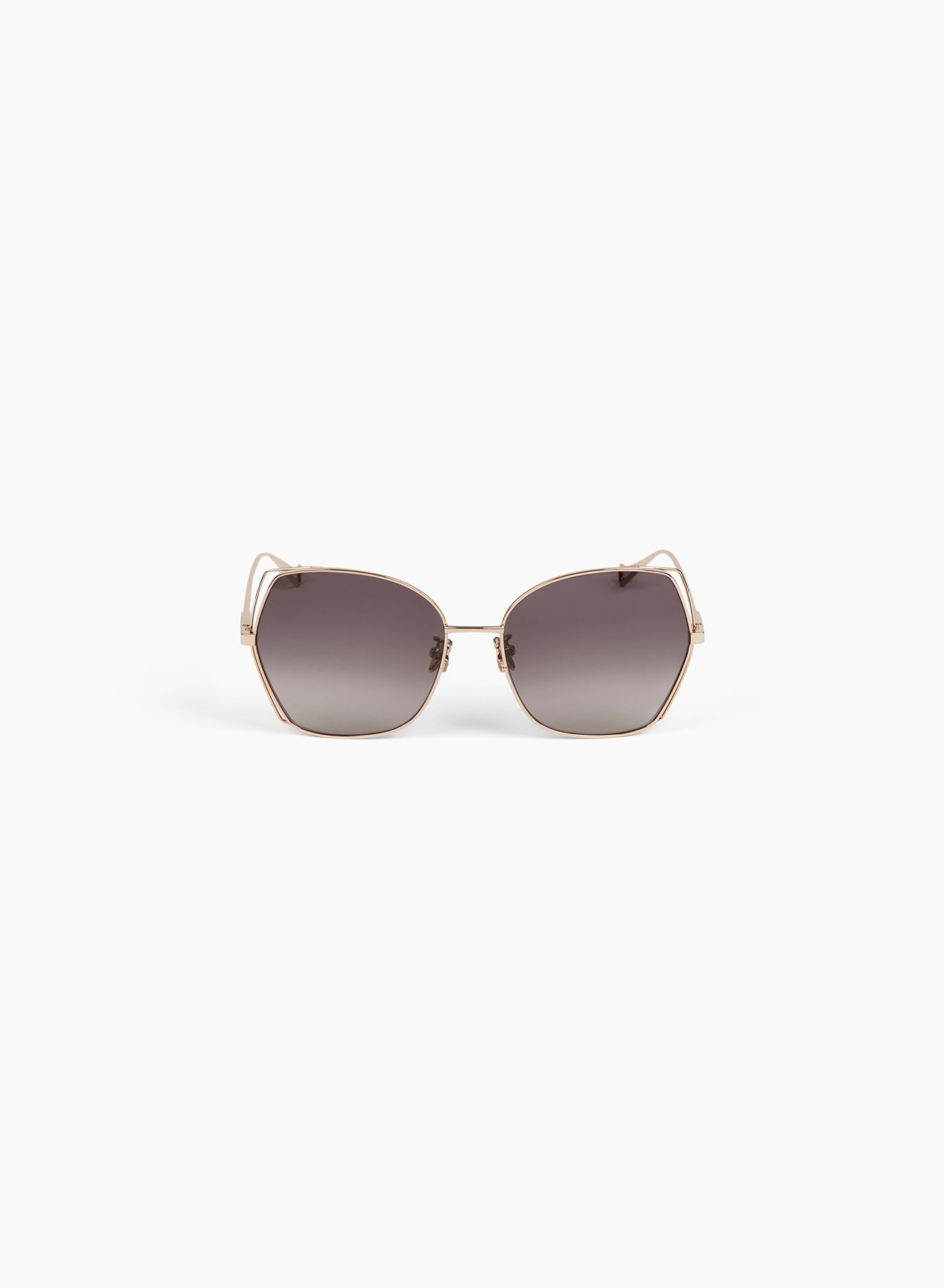 Geometric Sunglasses in Metal Shiny copper Gold - Nina Ricci 