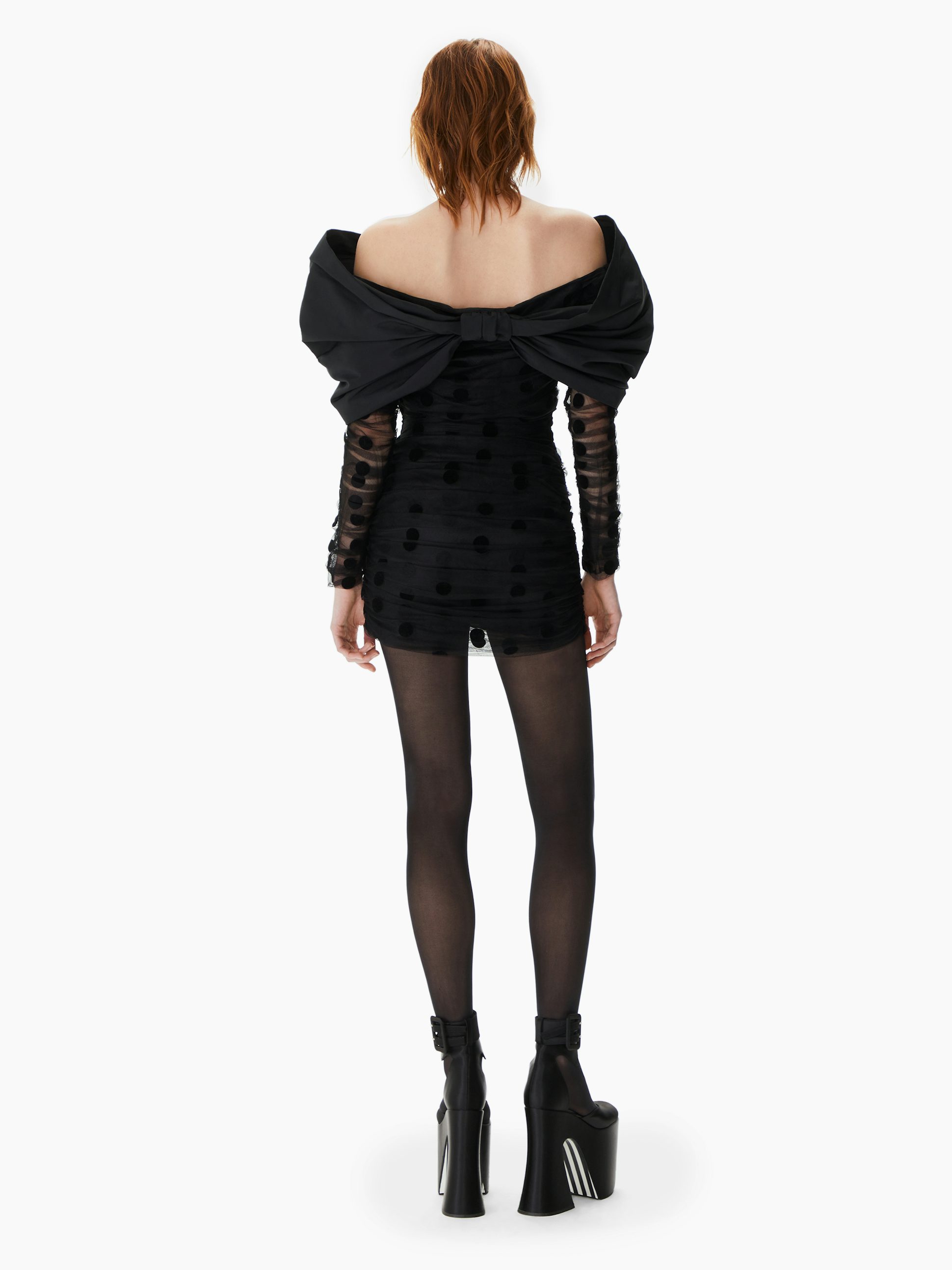 Minivestido Con Escote De Lazo Negro - Nina Ricci