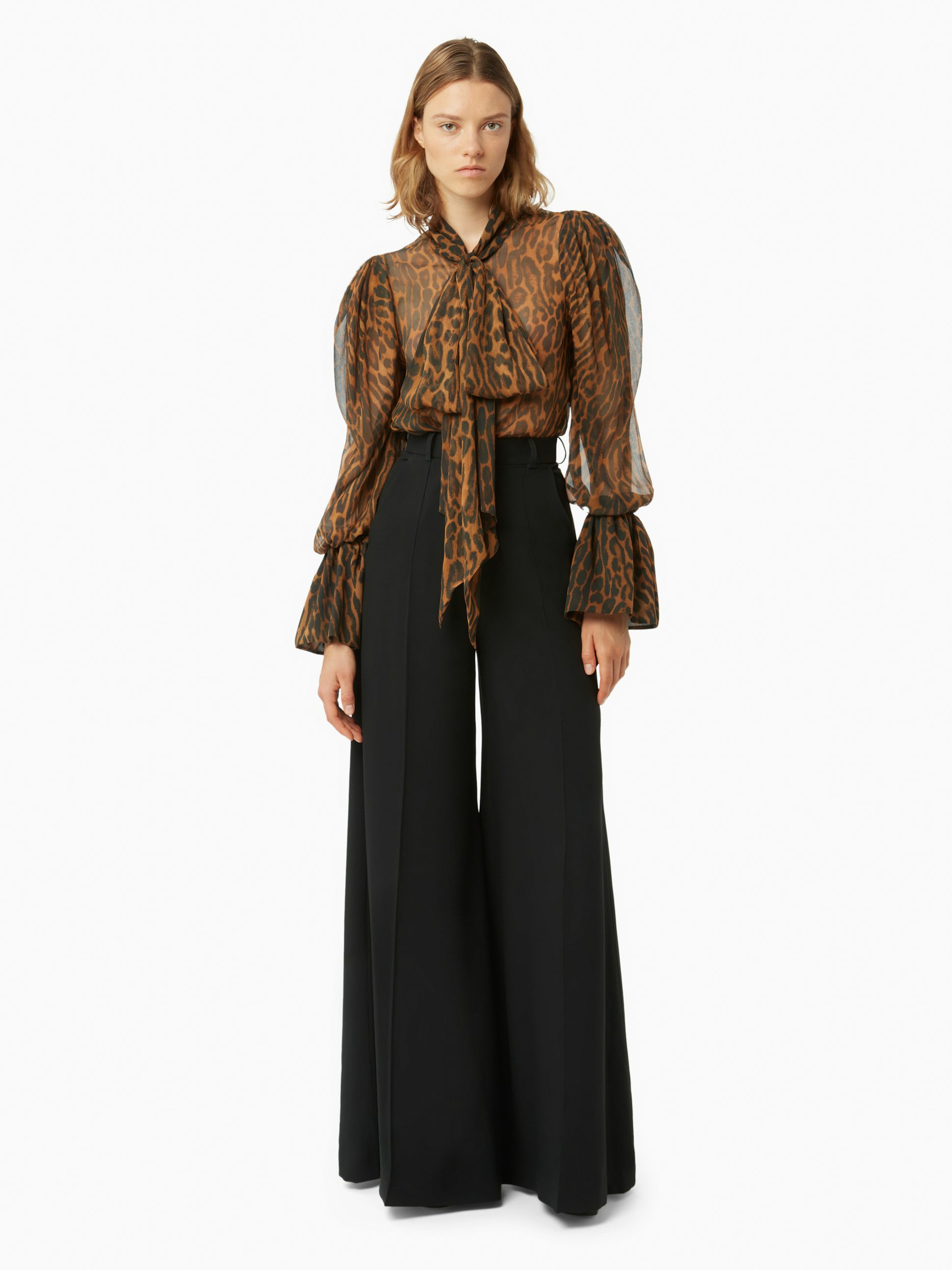 Leopard print bussy-bow shirt - Nina Ricci