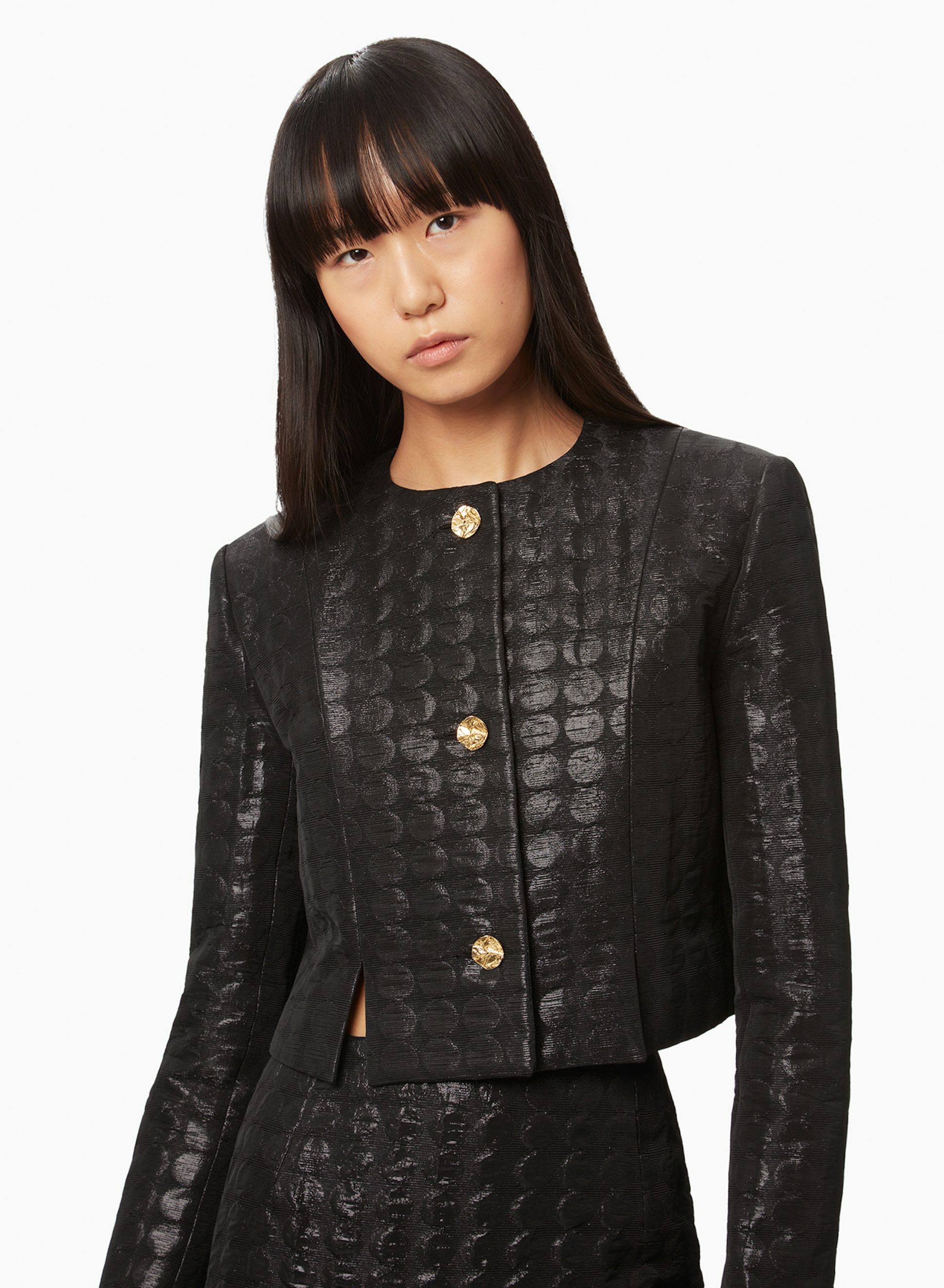 Polka-dot Jacquard Jacket Black - Nina Ricci