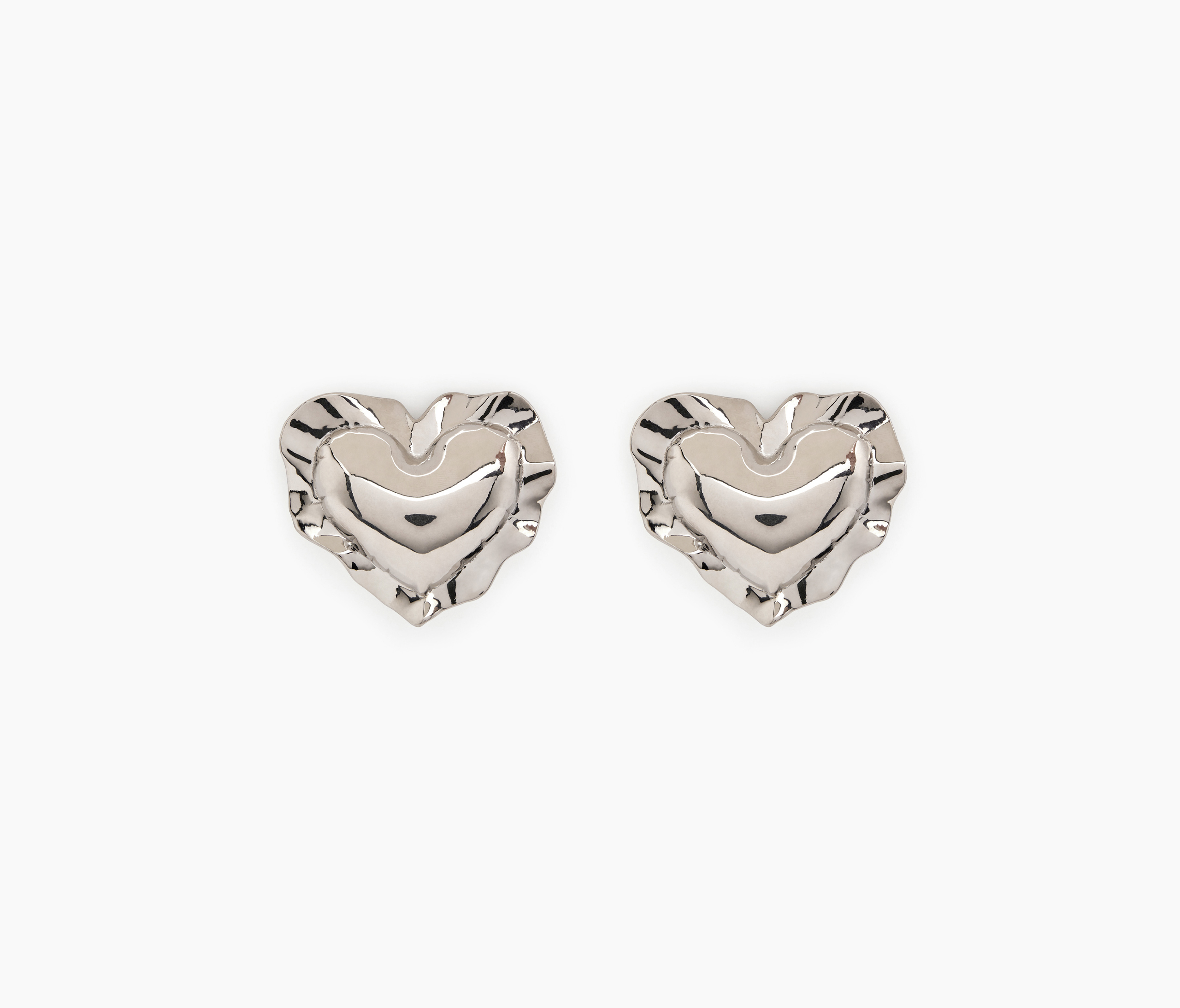 Cushion Heart Earrings Silver- Nina Ricci
