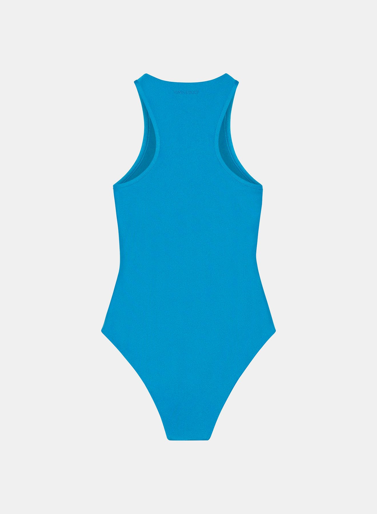 Bañador azul cian de una pieza con bordado y cremallera - Nina Ricci