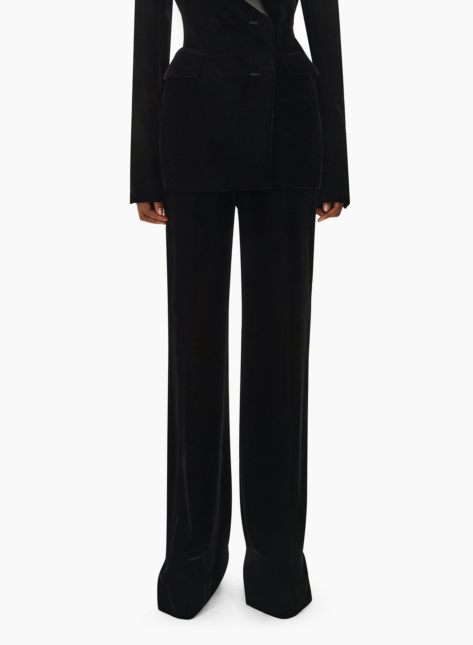 Pantalón Holgado De Terciopelo Negro - Nina Ricci