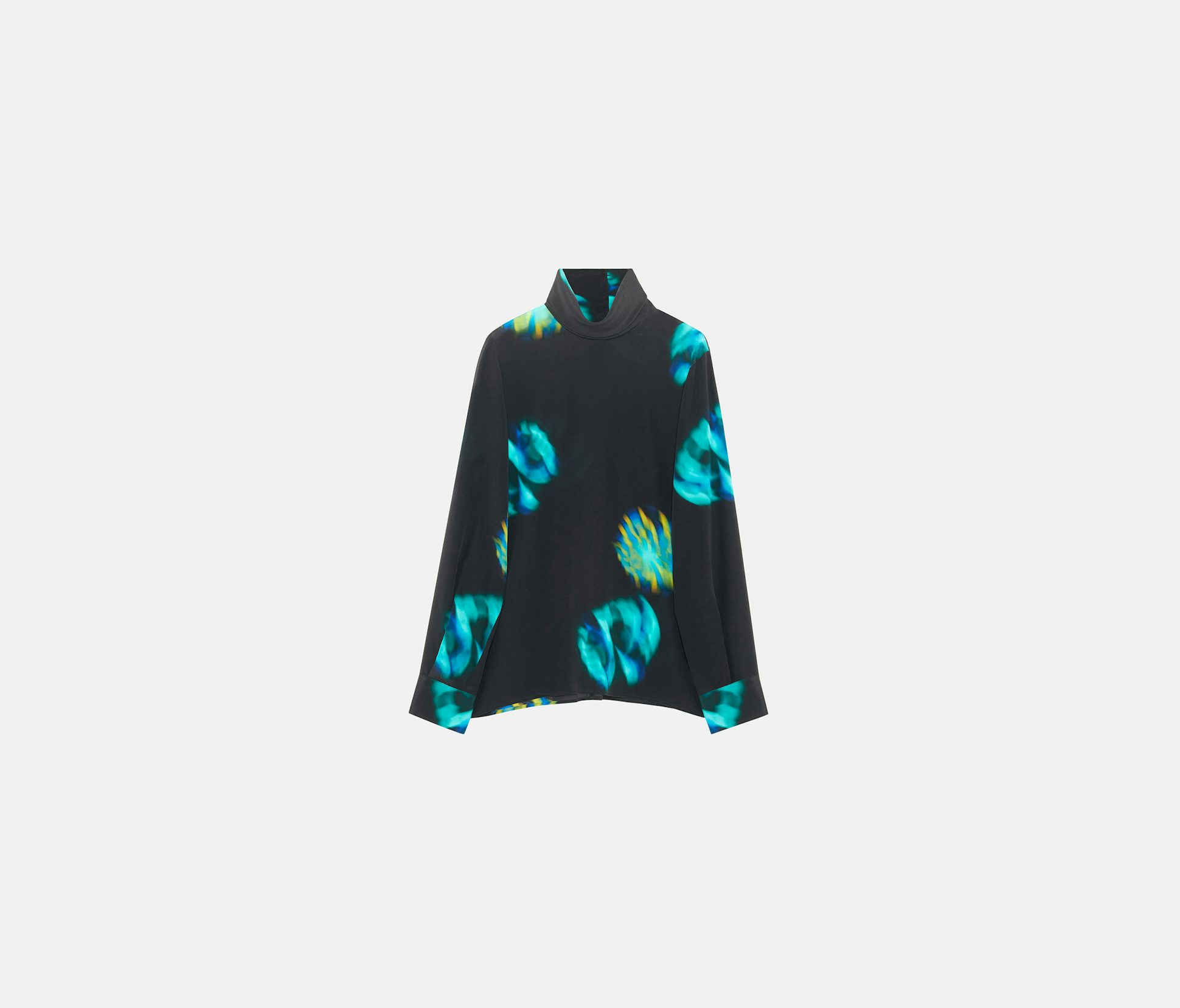 Silk crepon top blue lime parachute - Nina Ricci