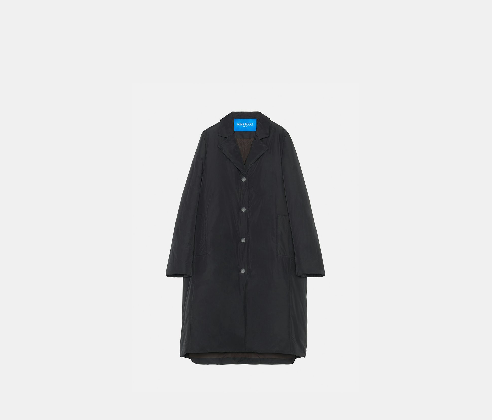 Taffeta padded cocoon coat black - Nina Ricci