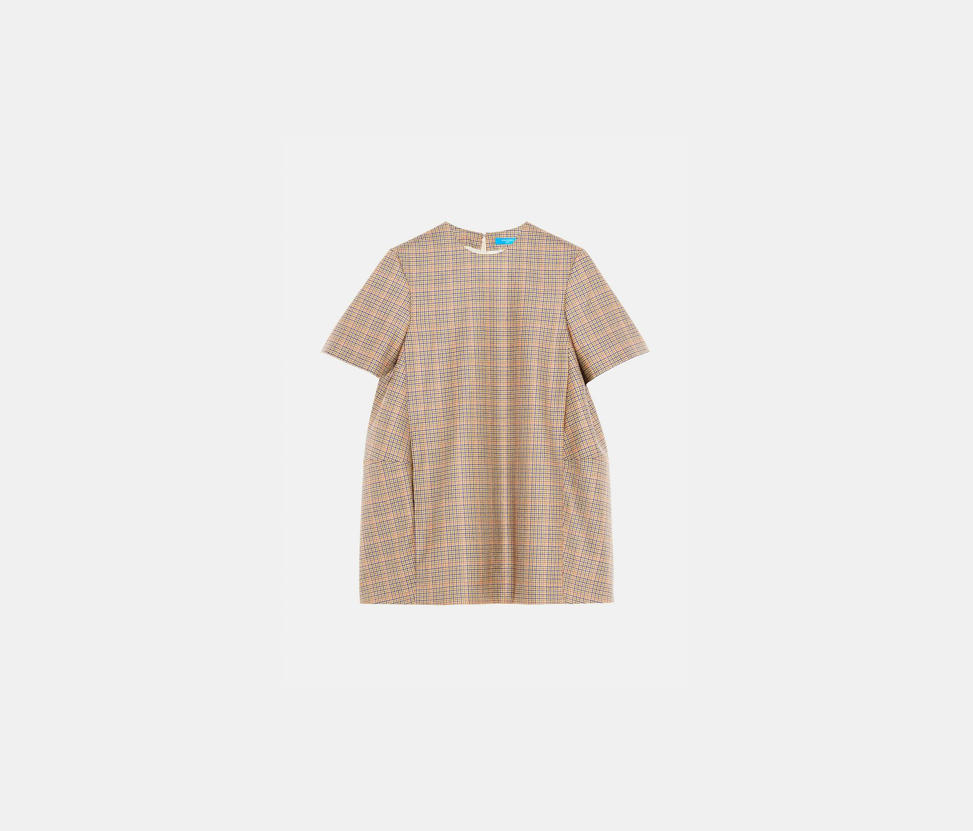 Check wool cocoon top khaki purple - Nina Ricci