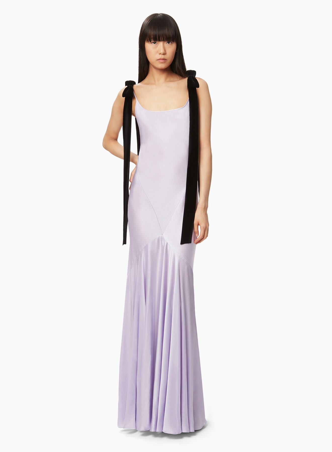 Long satin dress in lila - Nina Ricci