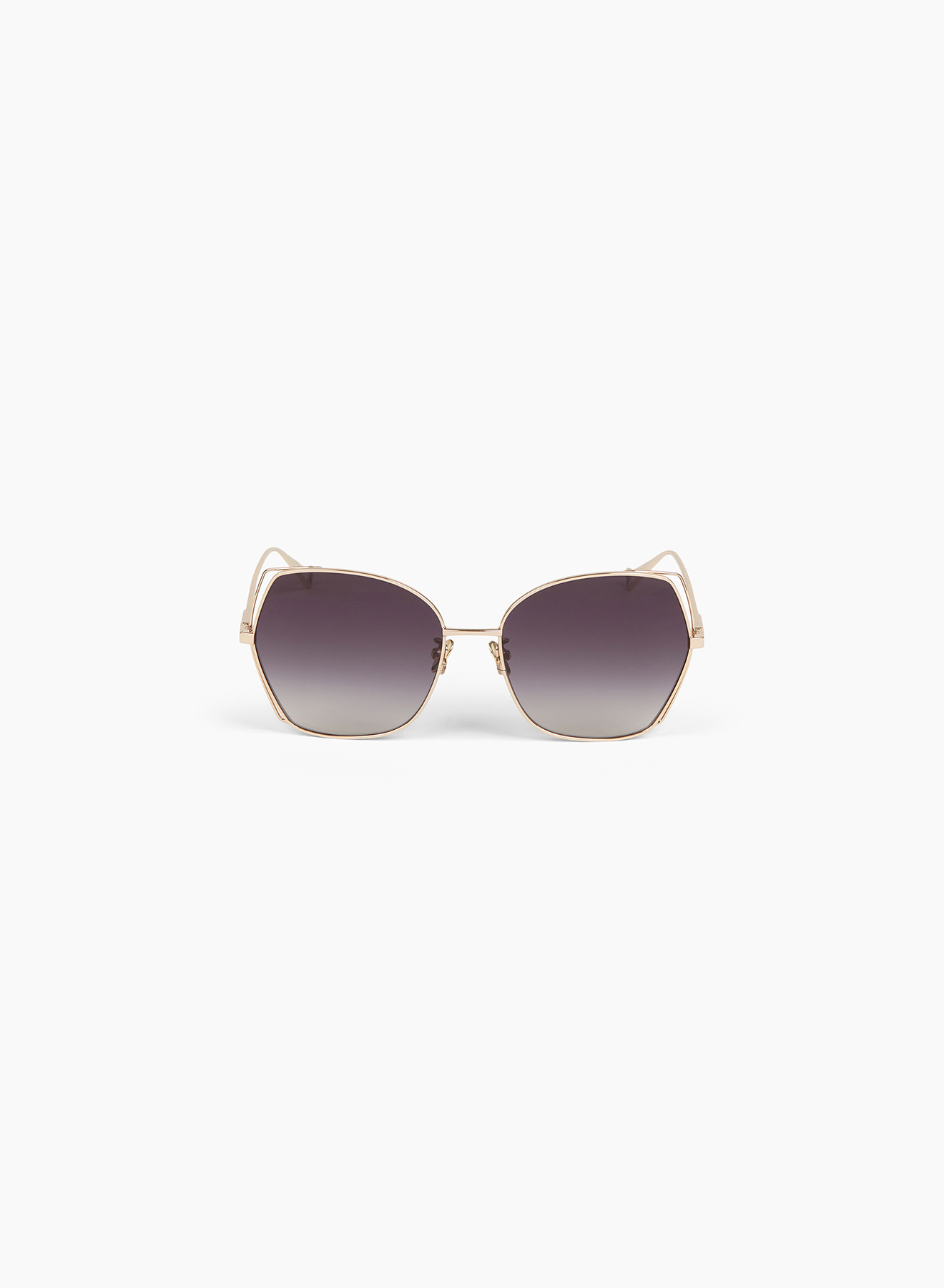 Geometric Sunglasses in Metal Shiny Total Rose Gold - Nina Ricci
