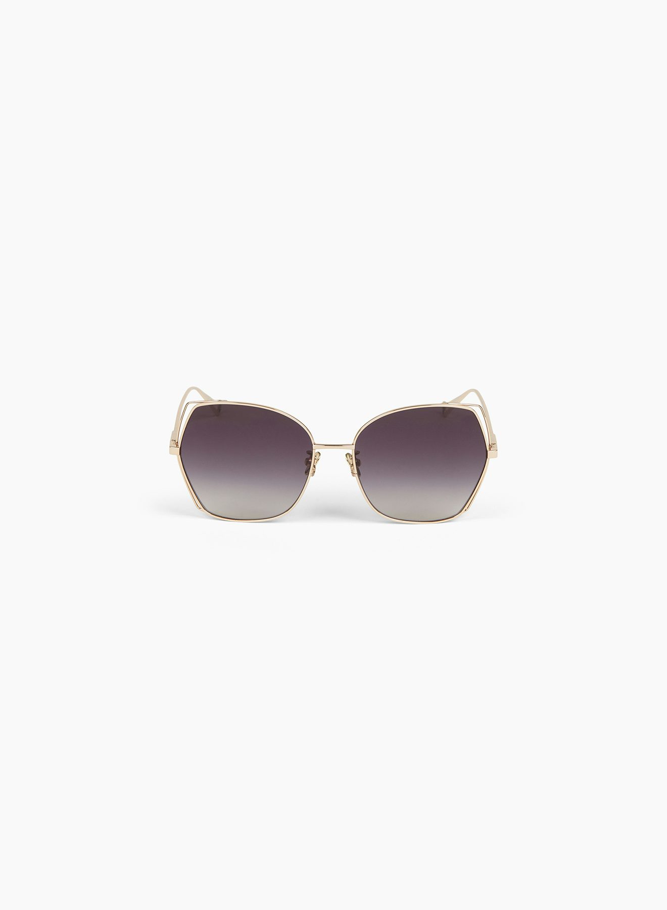 Geometric Sunglasses in Metal Shiny Total Rose Gold - Nina Ricci 