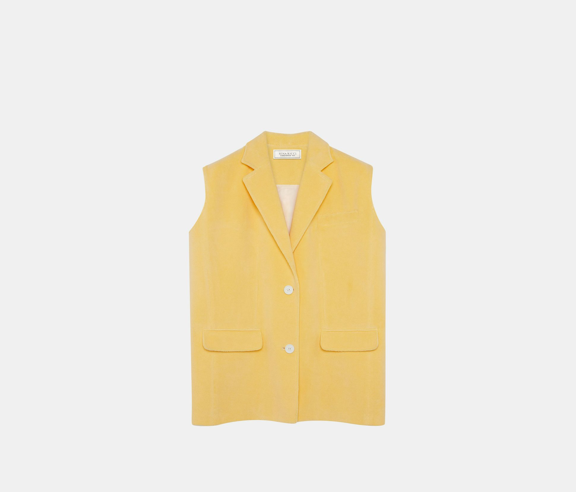 Chaqueta sin mangas de tejido de rizo