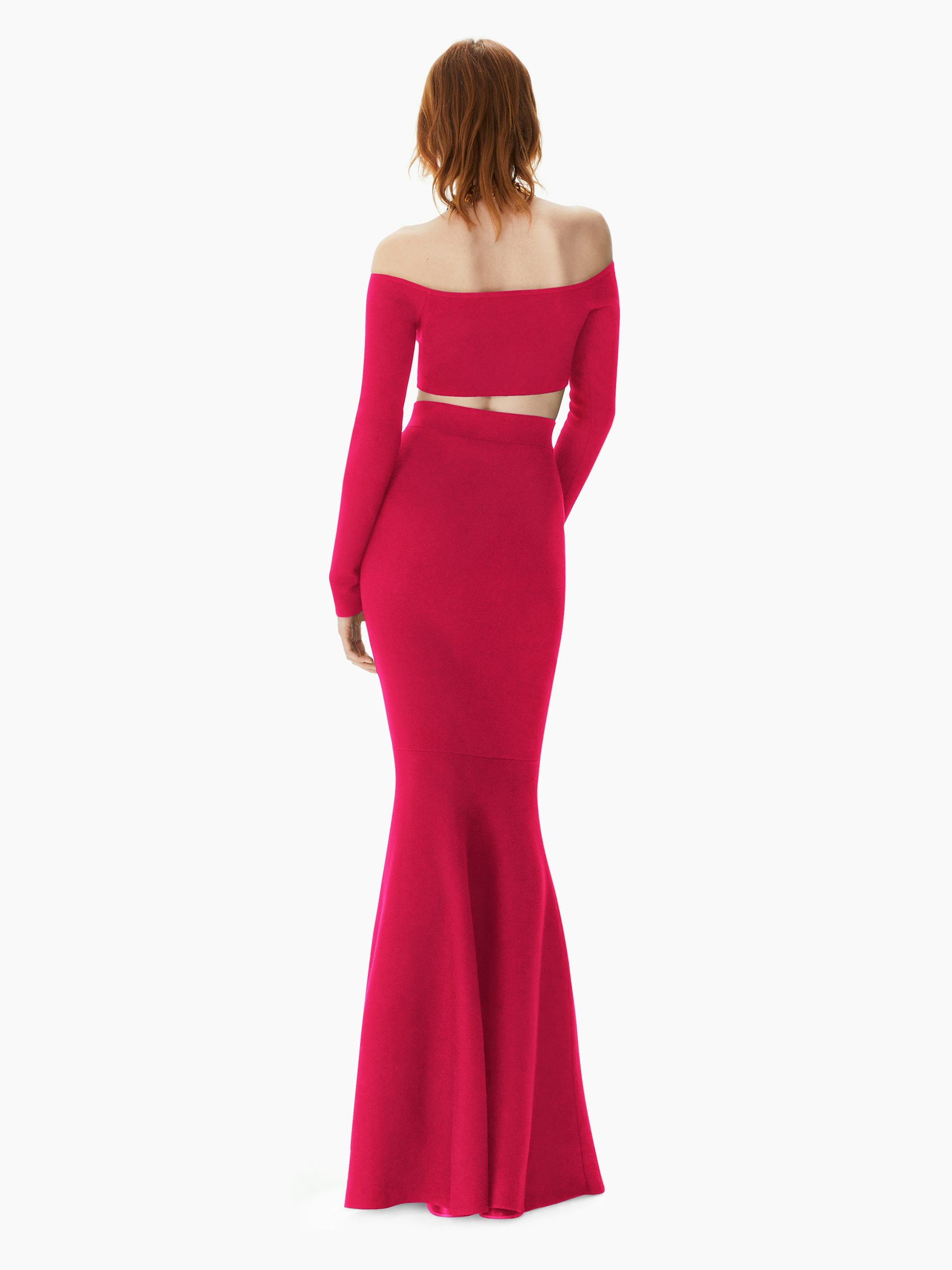 Wool blend mermaid skirt dark fuschia - Nina Ricci