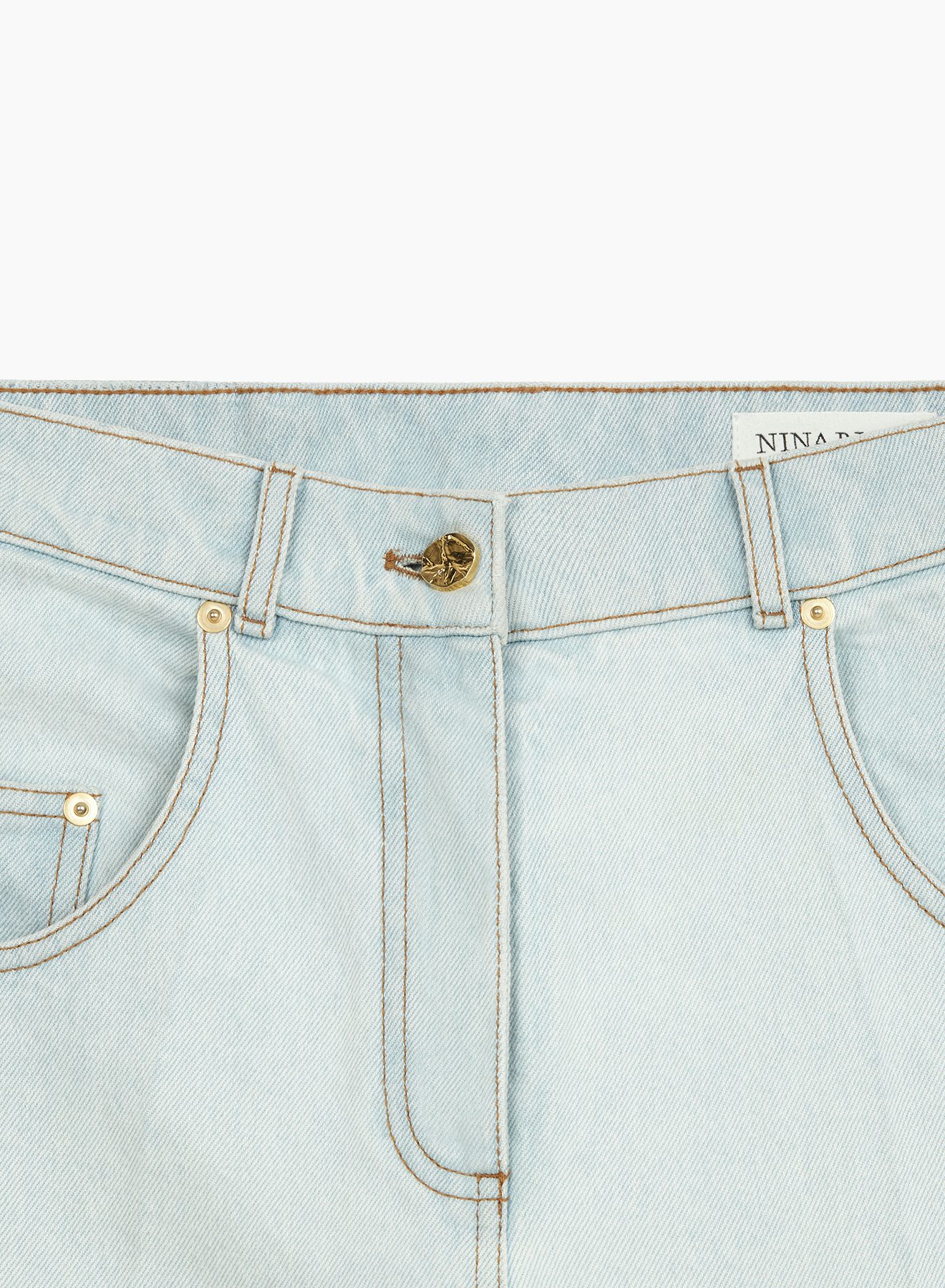 Denim Straight Jeans Faded Blue - Nina Ricci