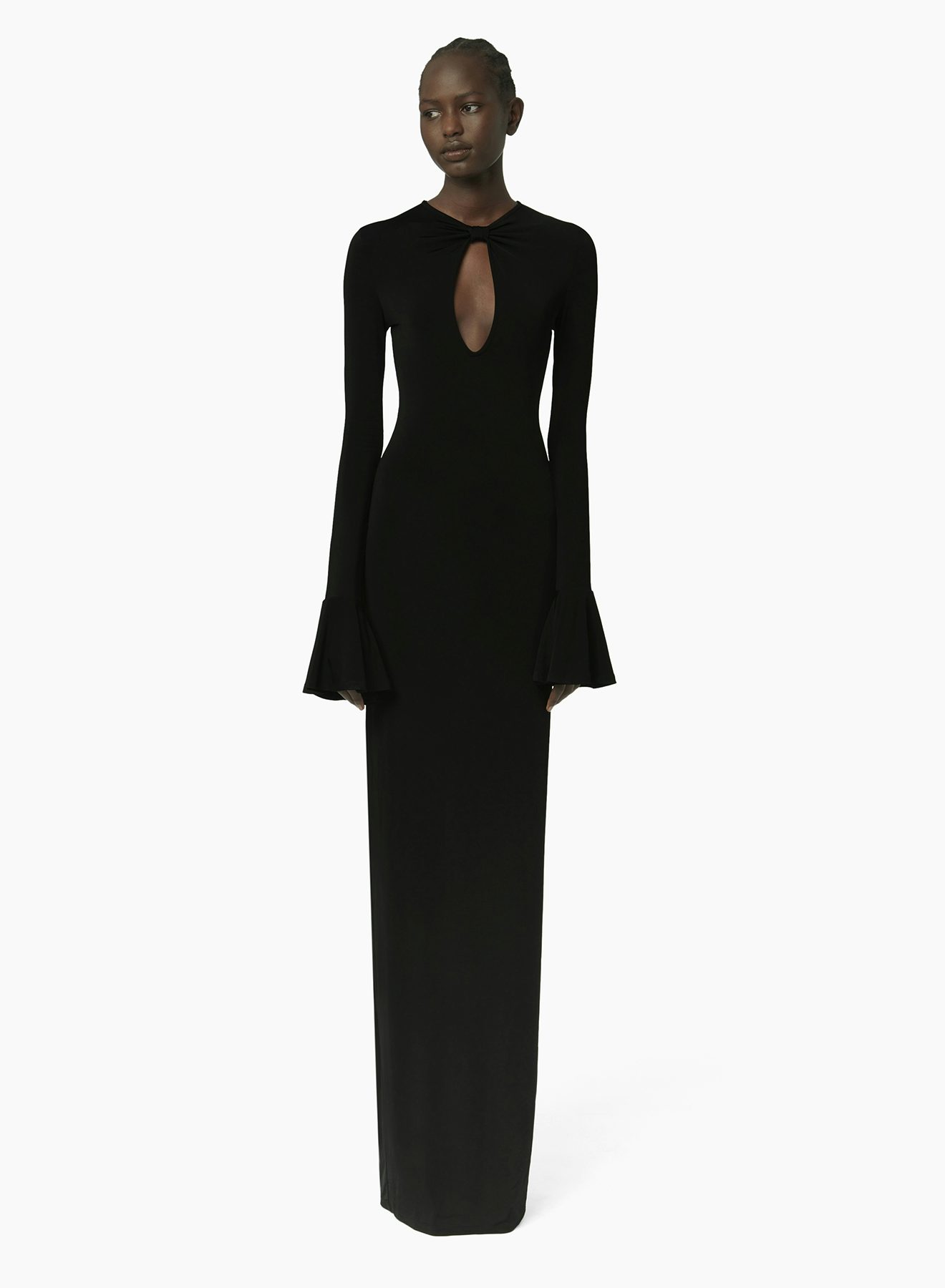 Fluid jersey midi dress in black - Nina Ricci