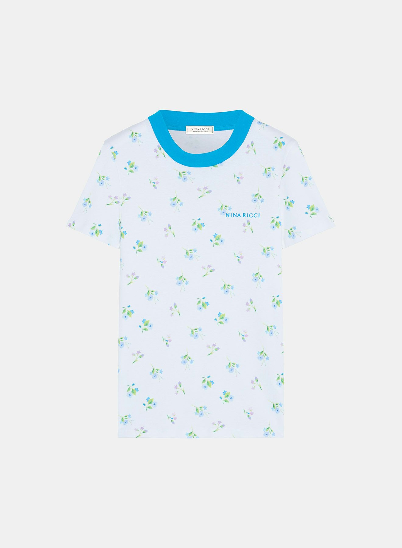 T-Shirt en Coton à Imprimé Fleuri - Nina Ricci
