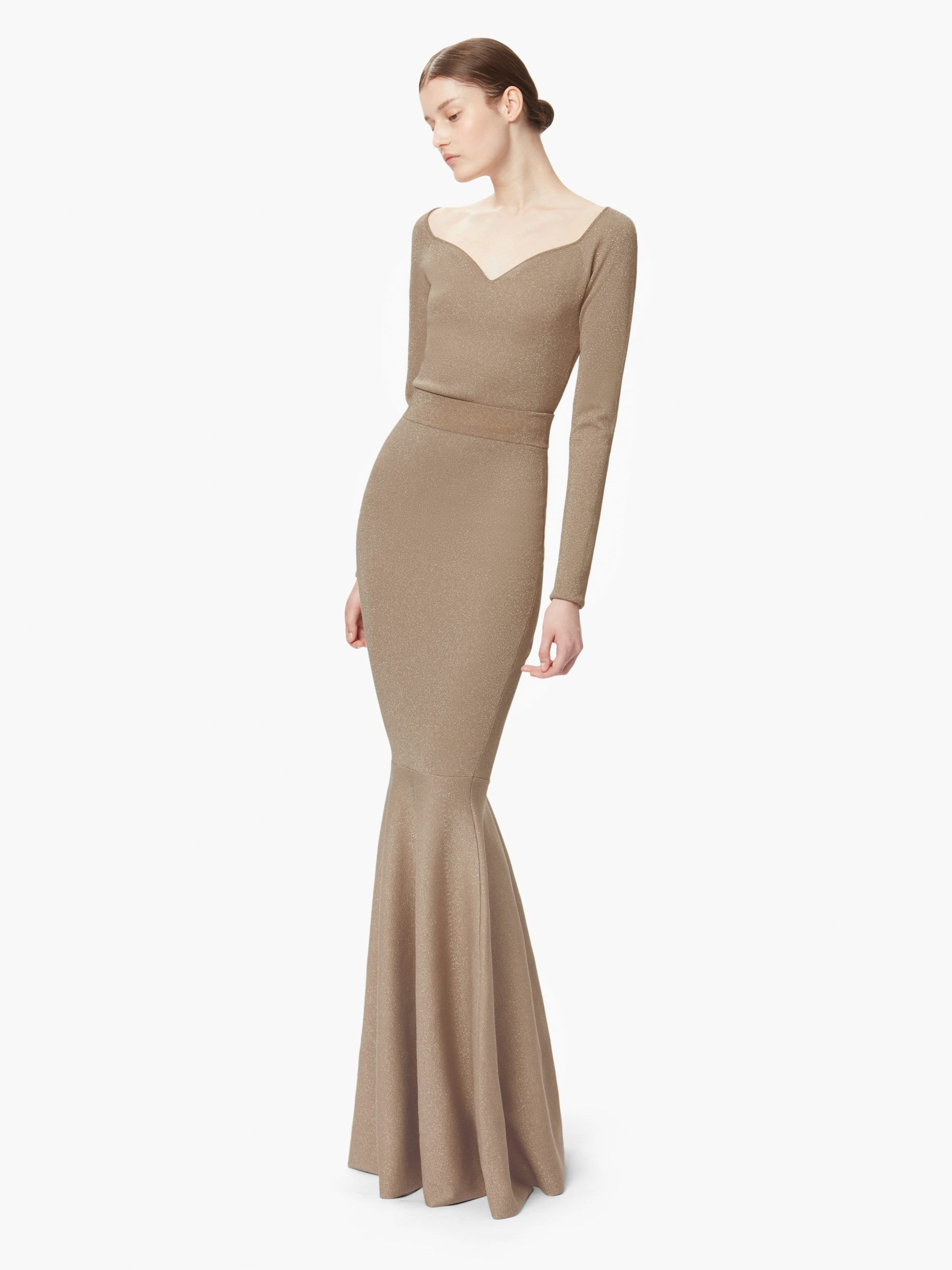 Lurex Mermaid Skirt Beige Gold - Nina Ricci