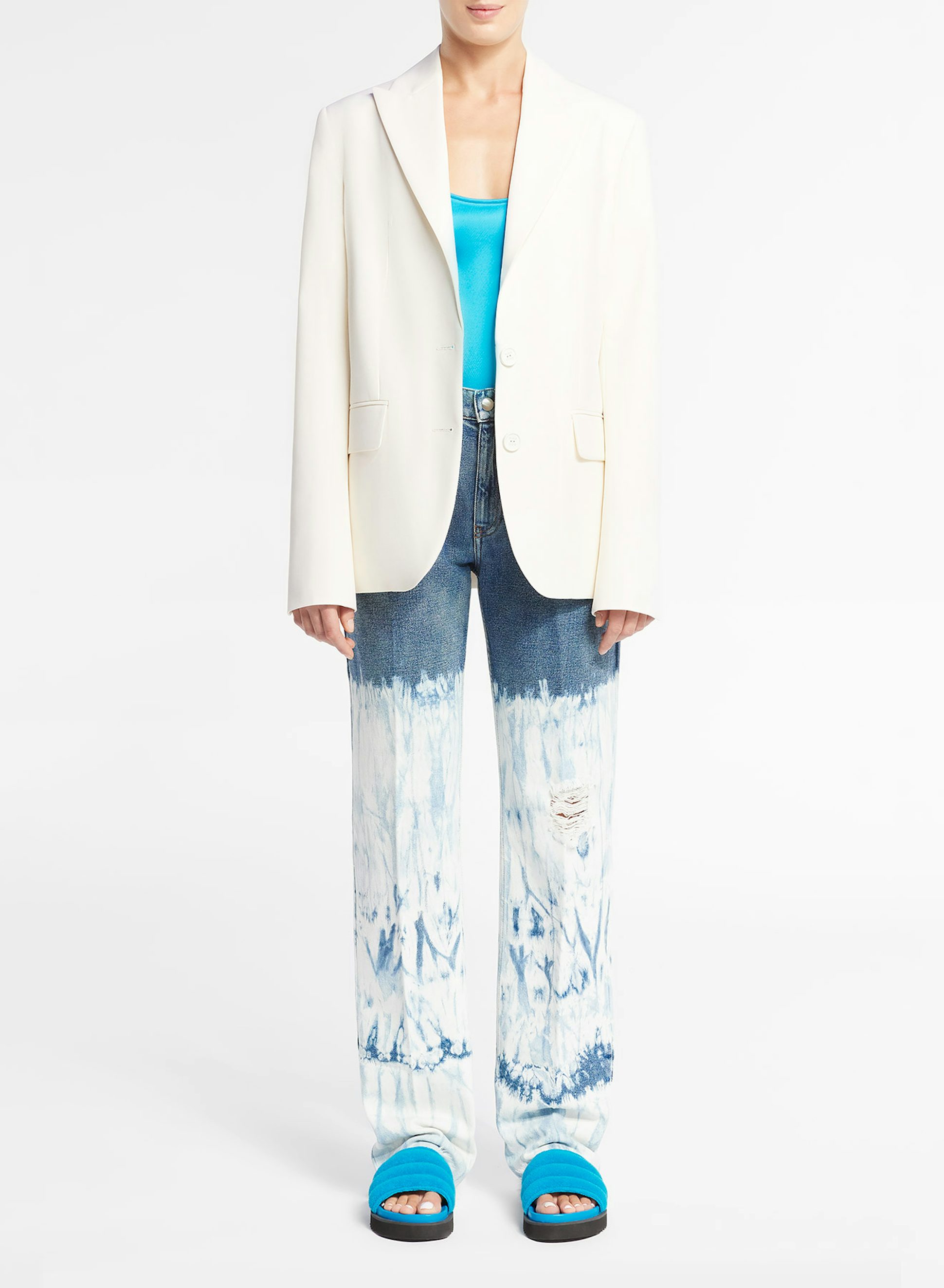 Ivory Light Wool Gabardine Blazer Jacket - Nina Ricci