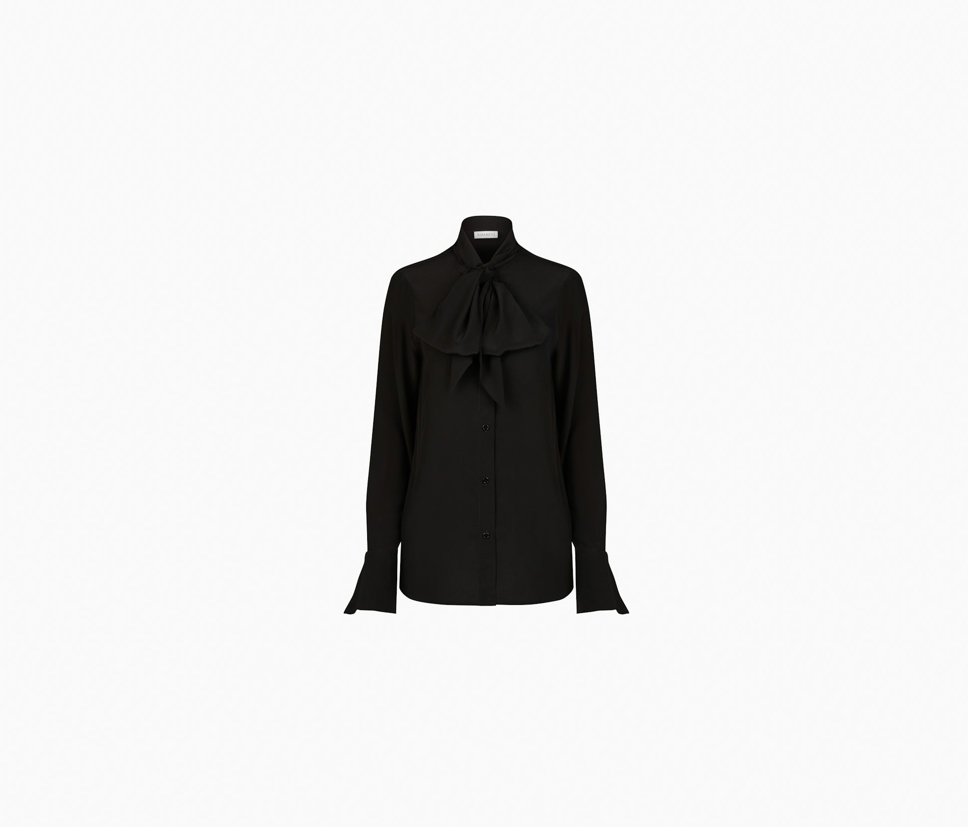 Tie-Neck Crepe de Chine Shirt   34