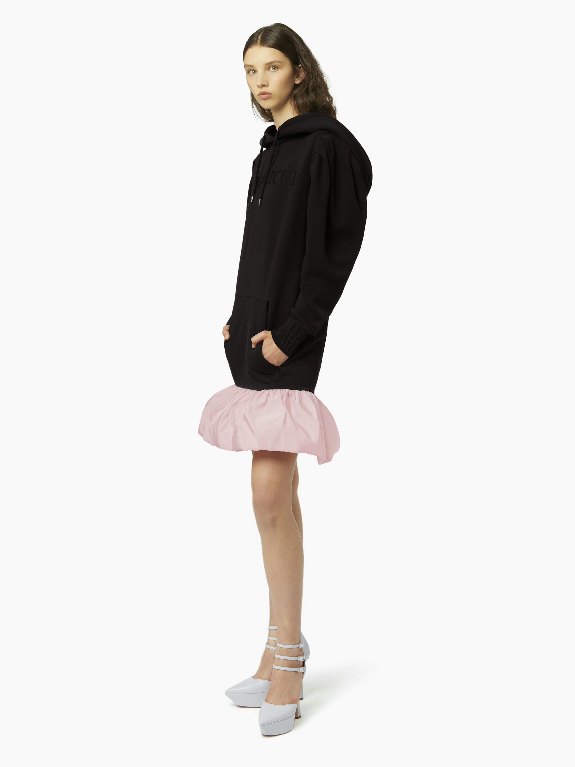 Peplum hoodie dress in black - Nina Ricci