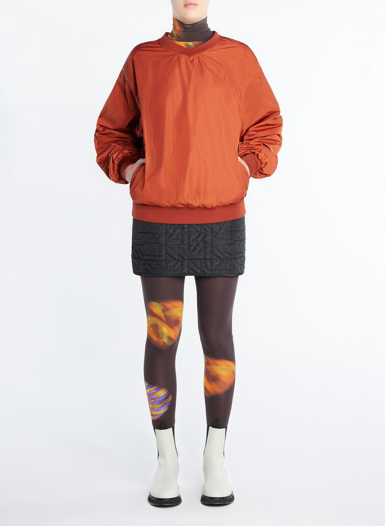Recycled polyamide legging purple orange - Nina Ricci