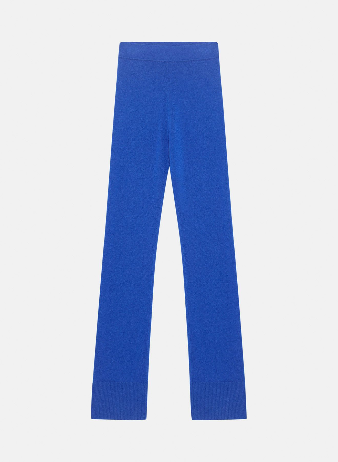 Pantalon en cachemire intarsia bleu Klein - Nina Ricci