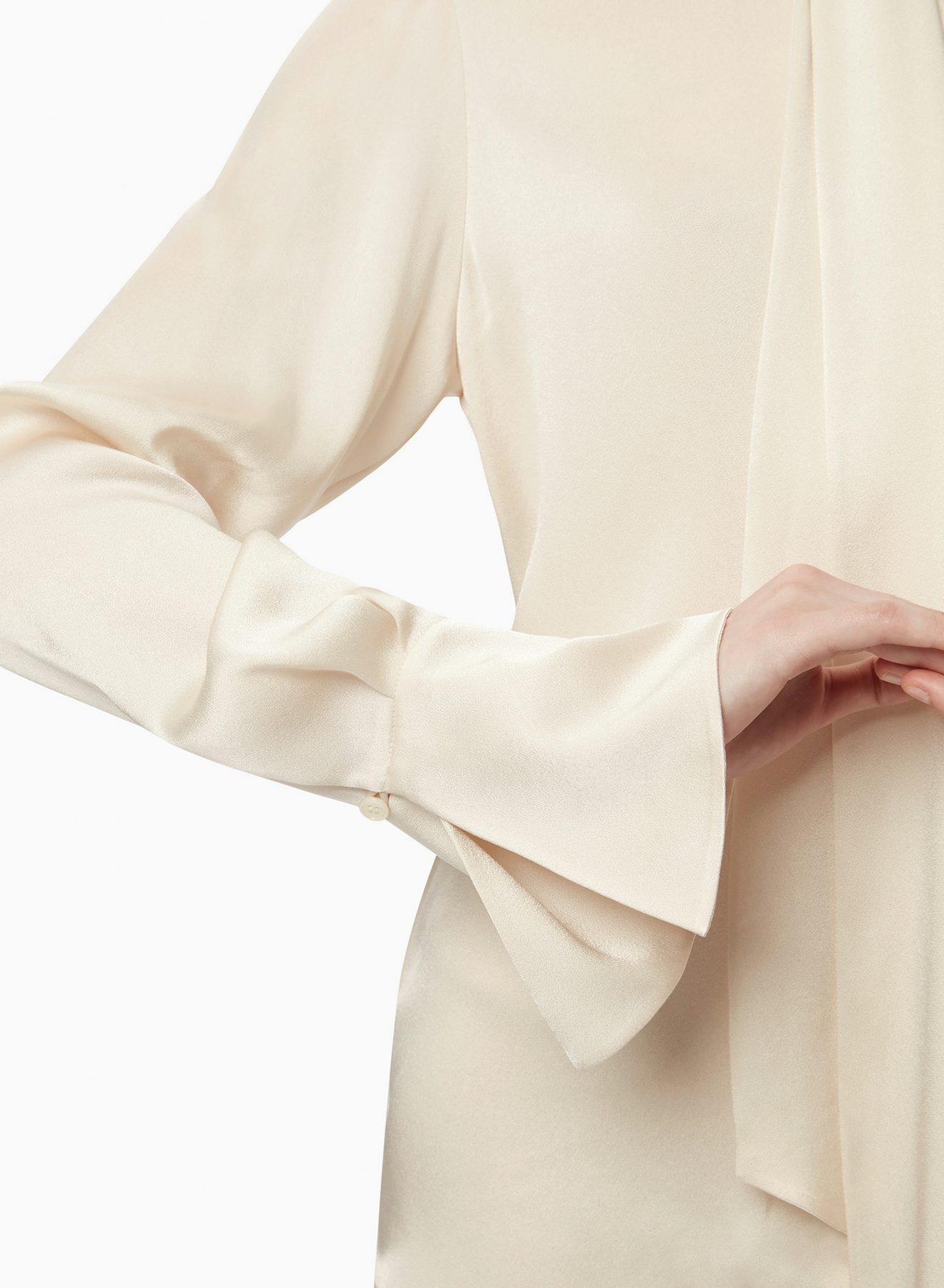 Satin Blouse With Neck-tie Champagne - Nina Ricci