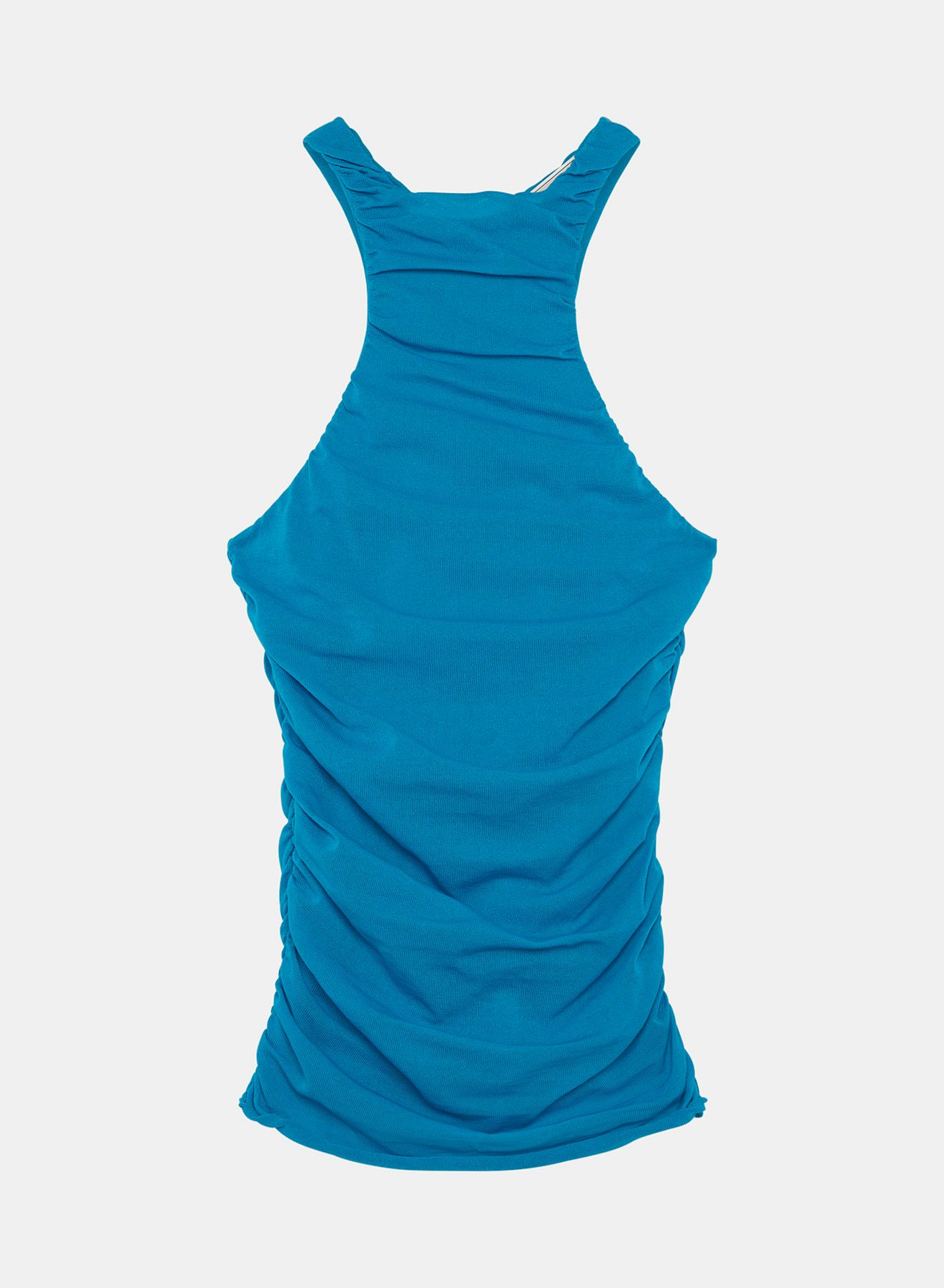 Top drapeado de punto jersey azul cian - Nina Ricci