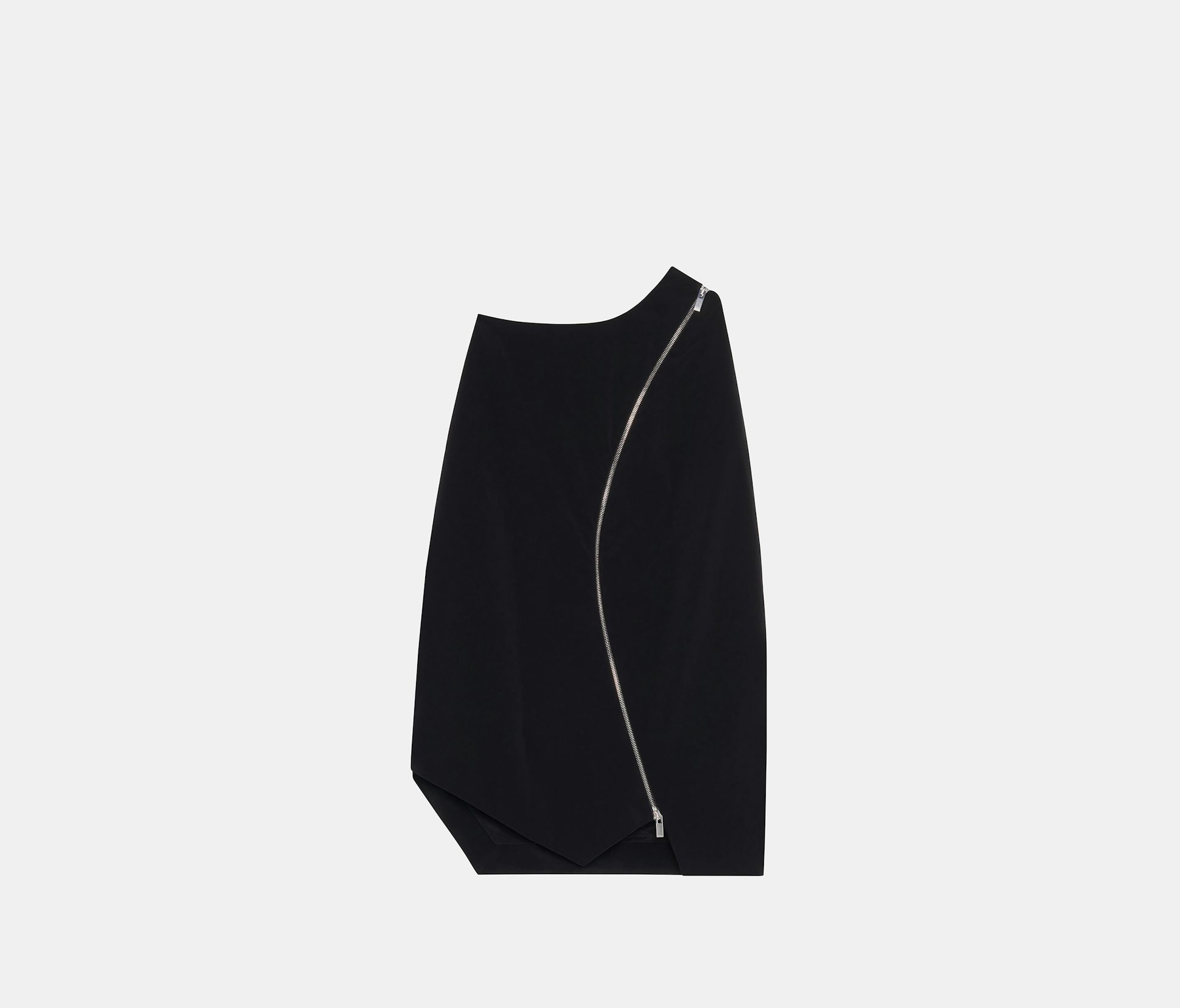 Jupe à Zip Incurvé Noire en Néoprène Léger - Nina Ricci