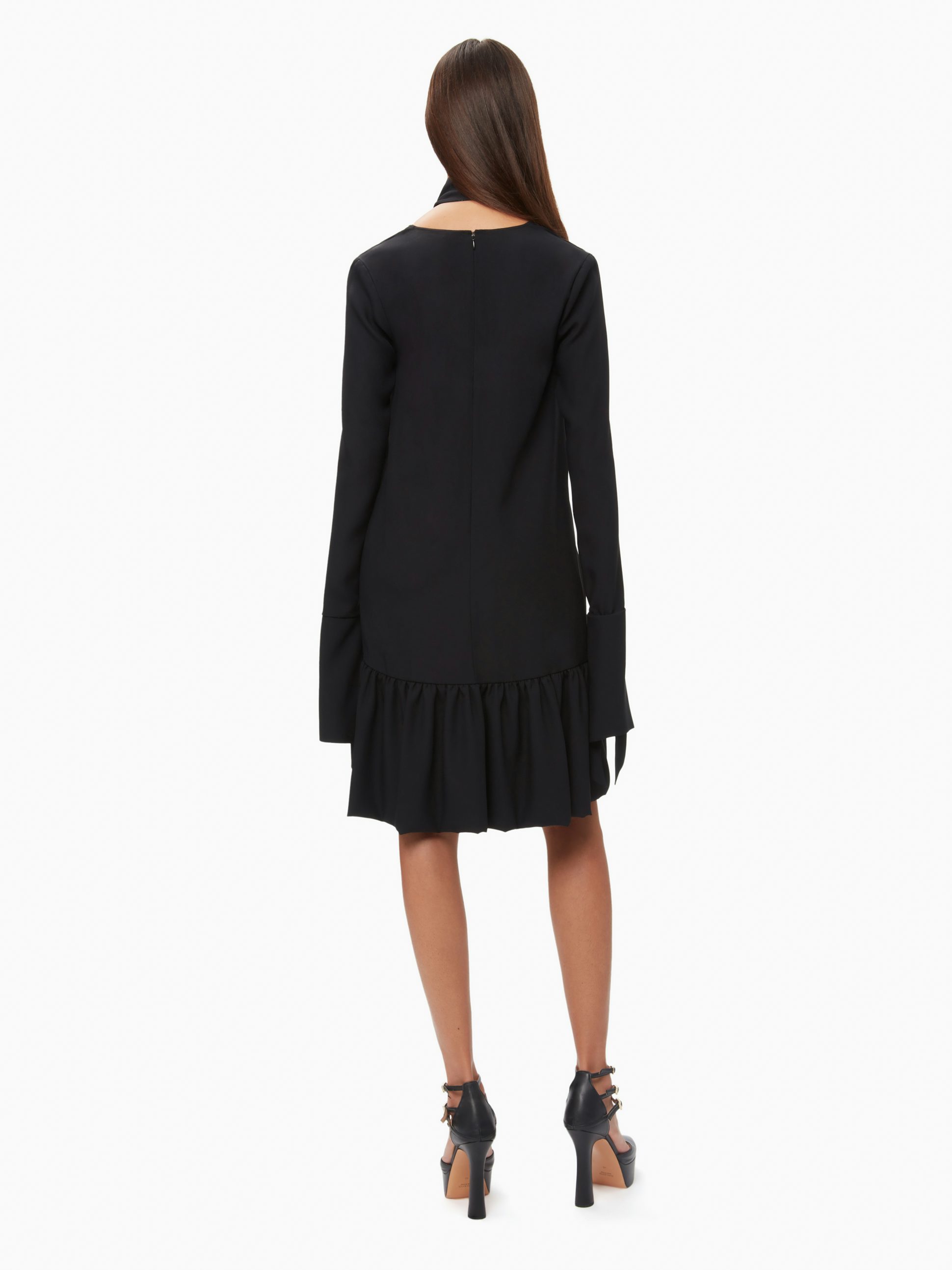 Robe Midi À Volants Noir - Nina Ricci