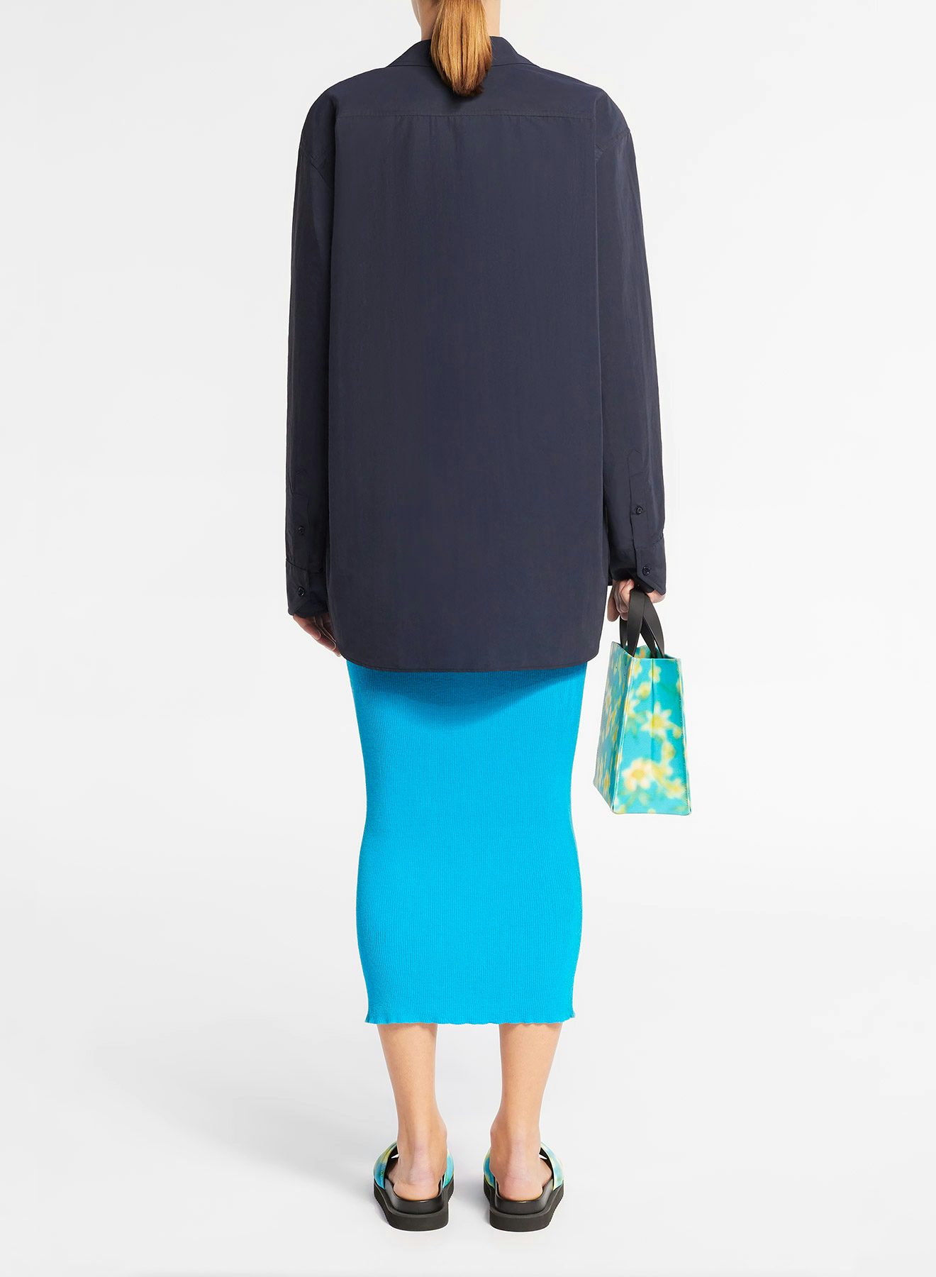 Vestido sin mangas de punto fino azul cian - Nina Ricci