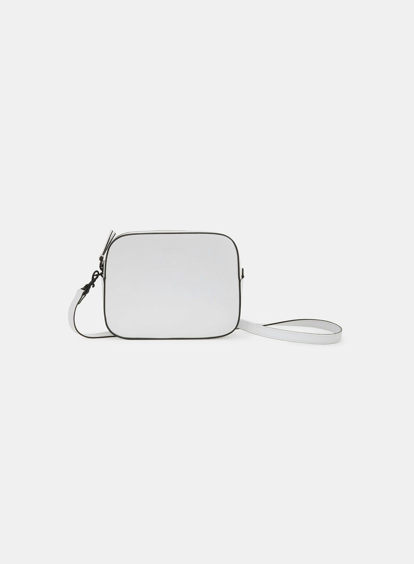 White Leather Camera Bag with Shoulder Strap - Nina Ricci