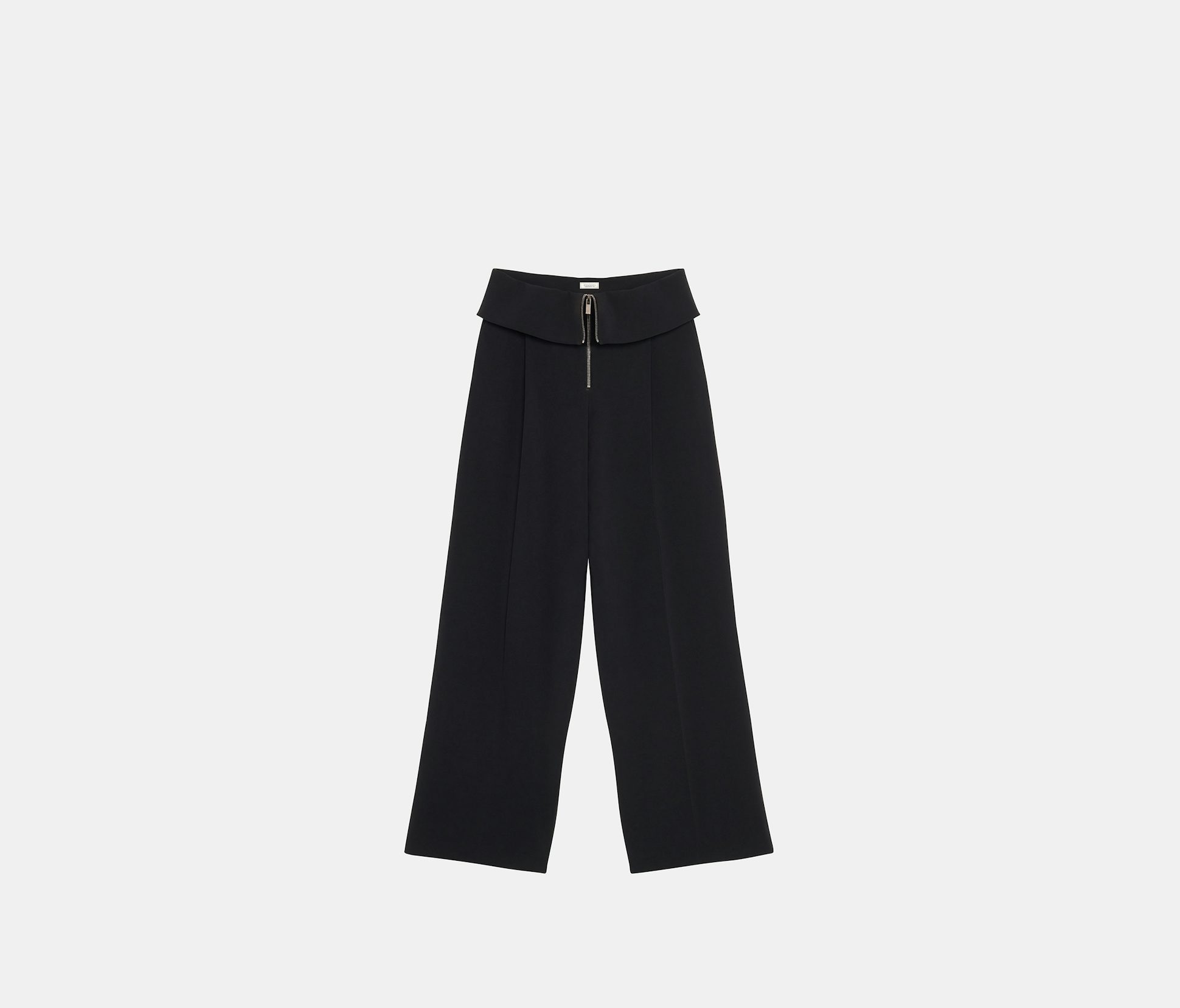 Wide trousers with turn-up on the hips in gabardine