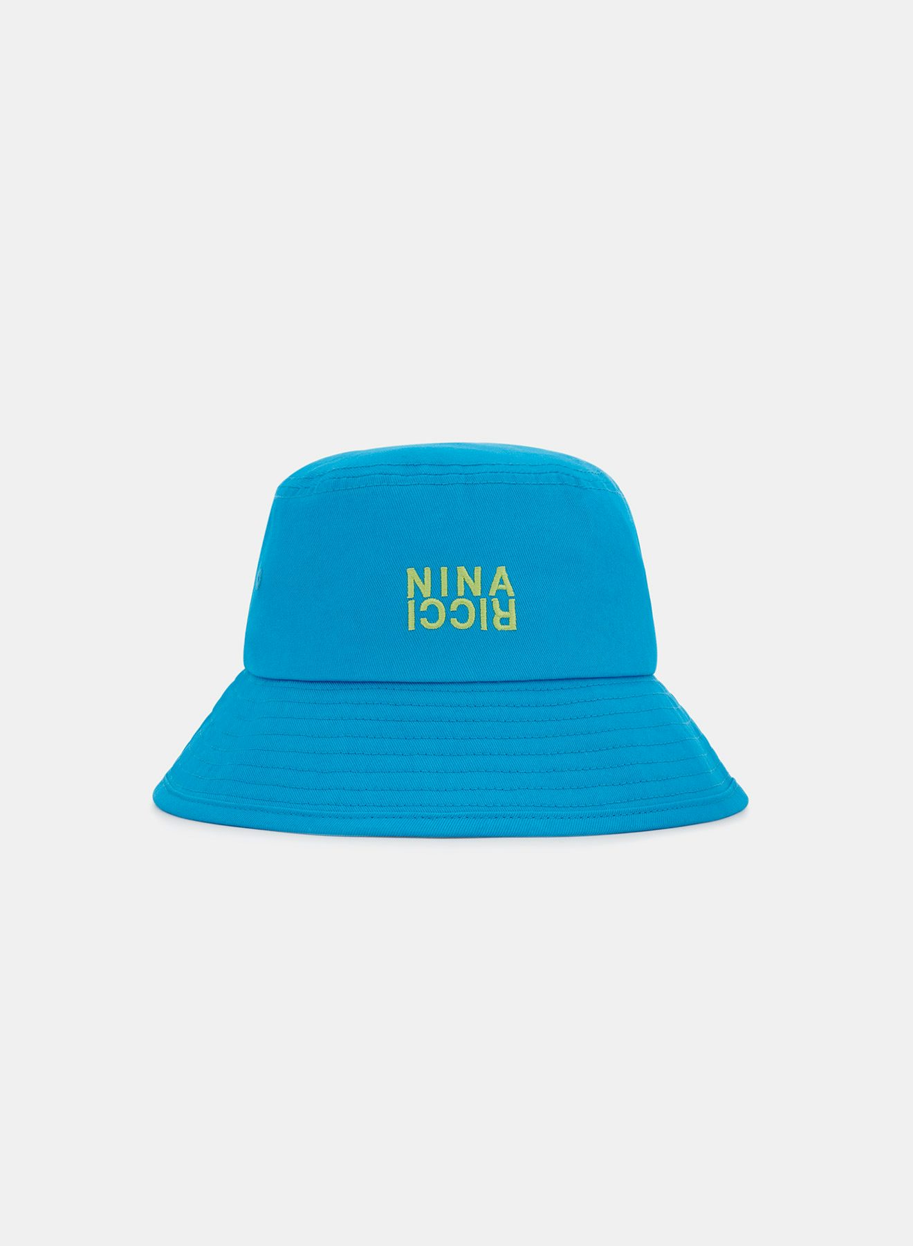 Bucket Hat with Contrasting Blue and Green Nina Ricci Embroidery - Nina Ricci