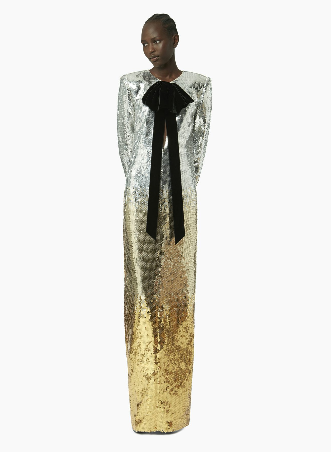 Long sequin dress in gold and silver - Nina Ricci