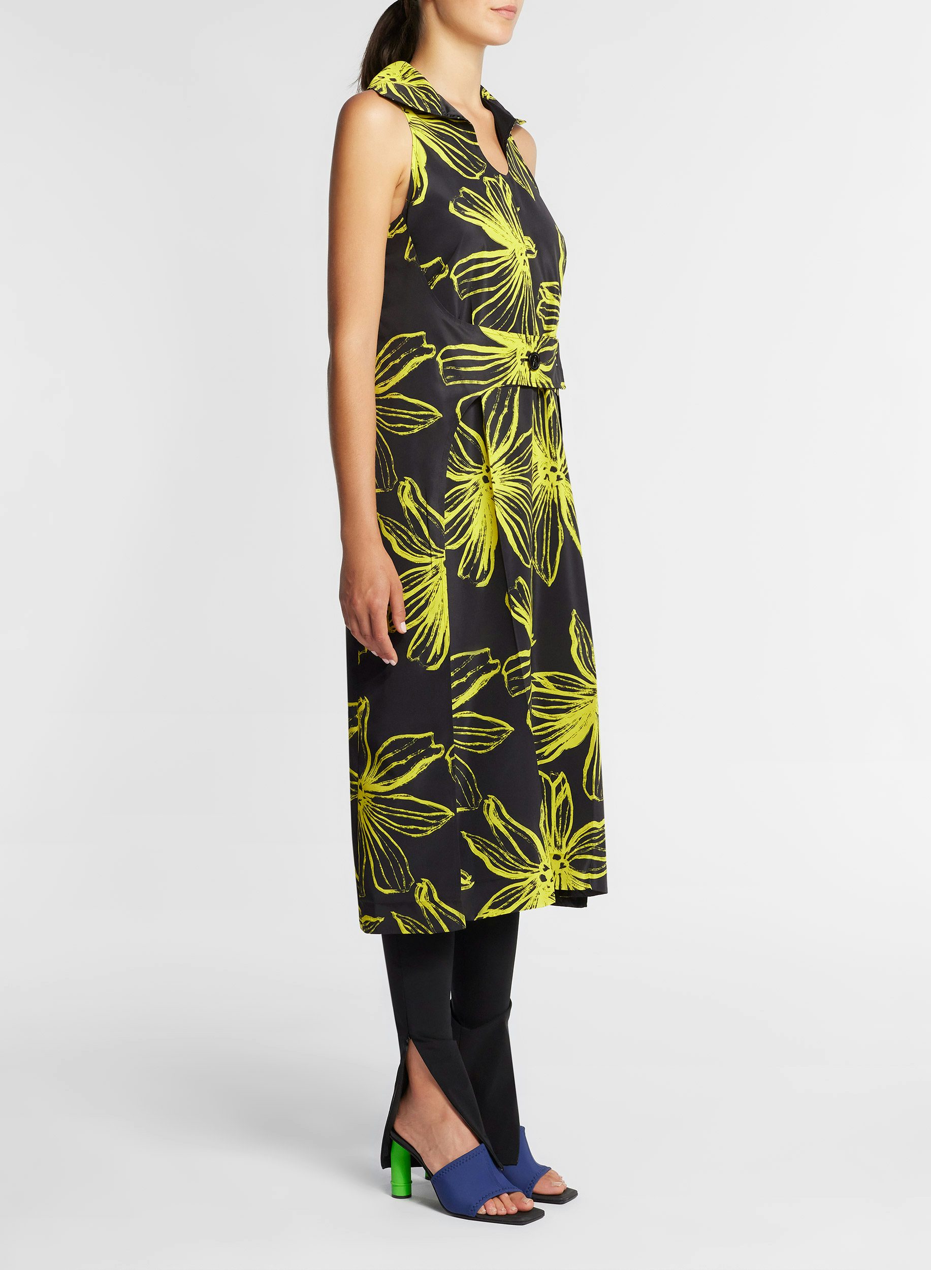 Sleeveless dress Yellow flower print - Nina Ricci