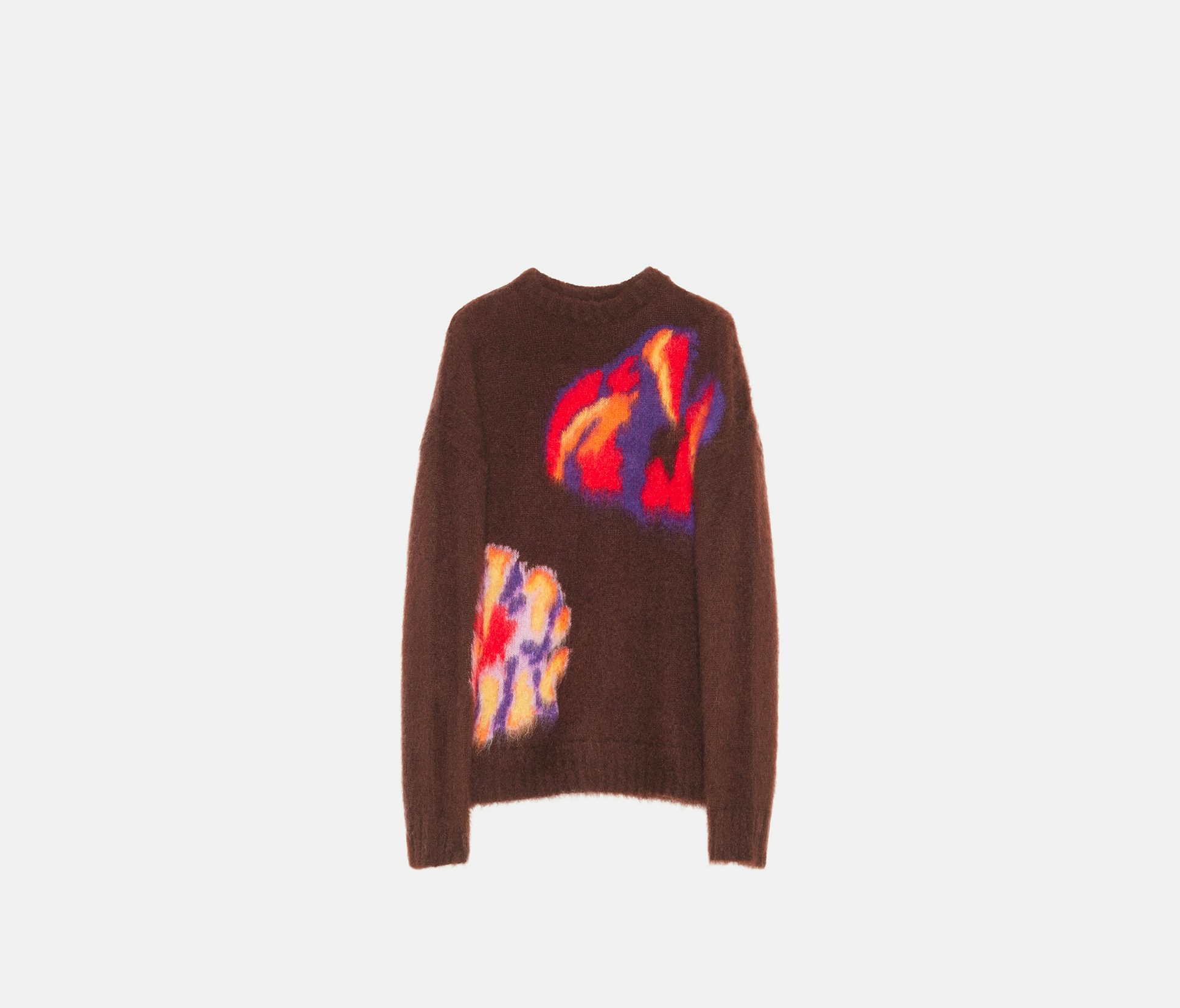 Brushed jacquard mohair sweater brown - Nina Ricci