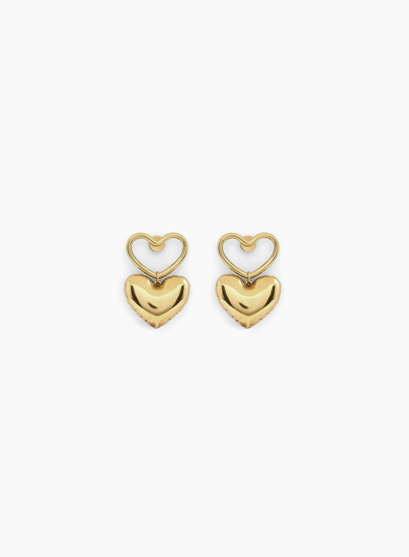 Heart Charm Earrings Gold - Nina Ricci 