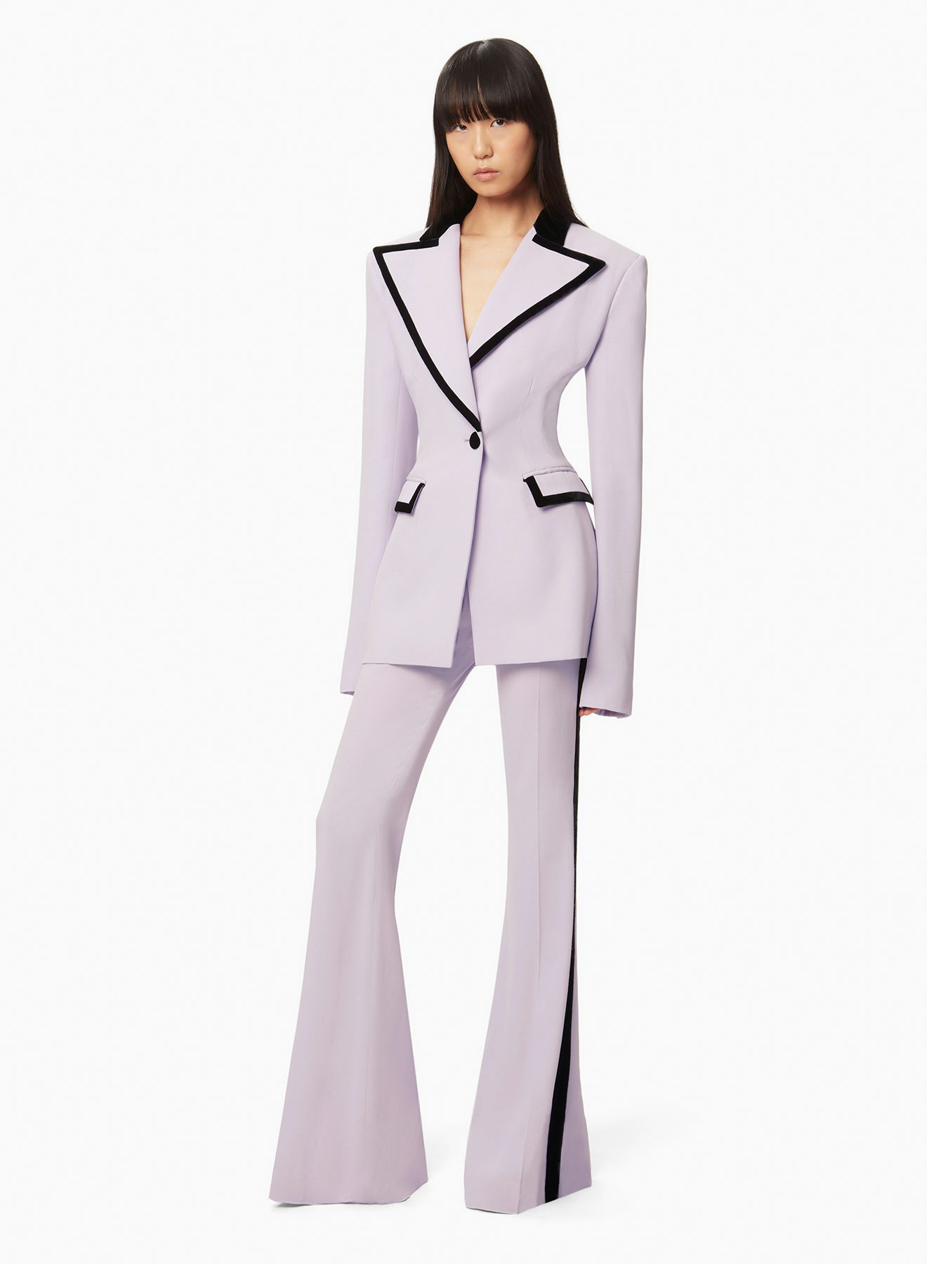 Tuxedo deyail blazer in light lilac - Nina Ricci